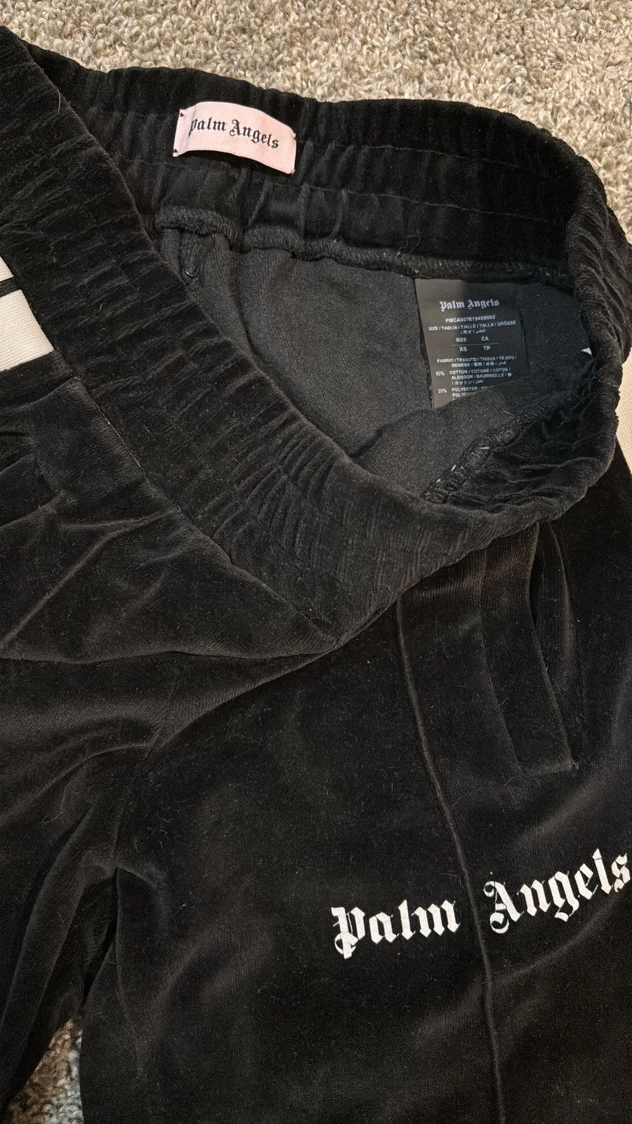 Palm Angels Palm Angels black velvet track pants Size US 29 - 2 Thumbnail
