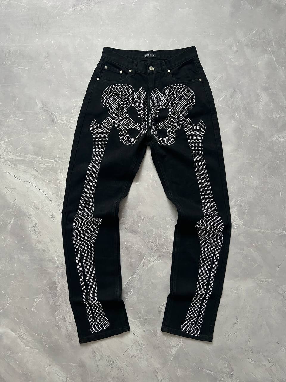 Other Vintage Ed Hardy Style Rhinestones Skeleton Jeans Size US 32 / EU 48 - 2 Thumbnail