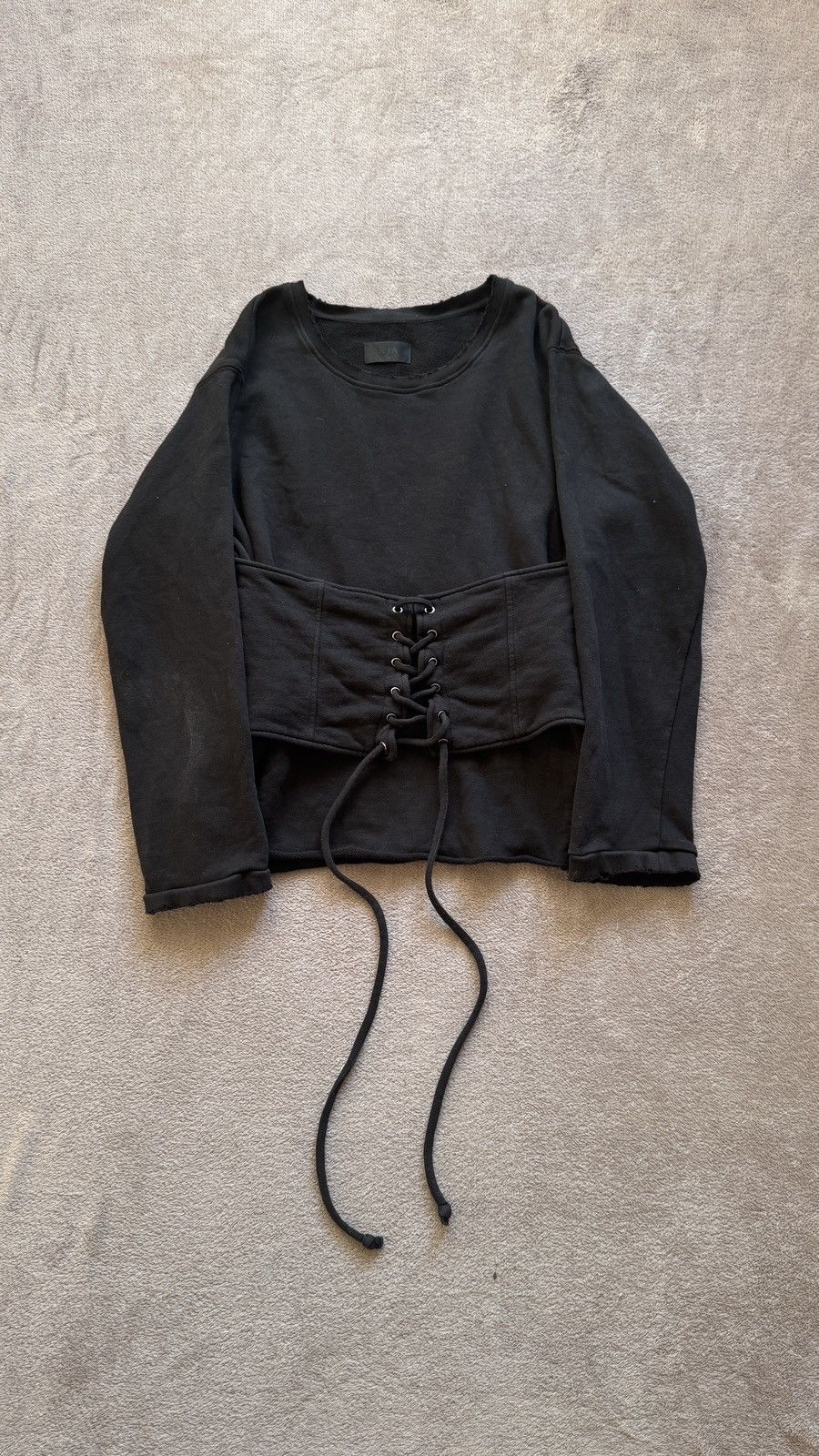 If Six Was Nine RTA Sweater Colette Corset Waistband Distressed Grunge y2k Size US M / EU 48-50 / 2 - 1 Thumbnail
