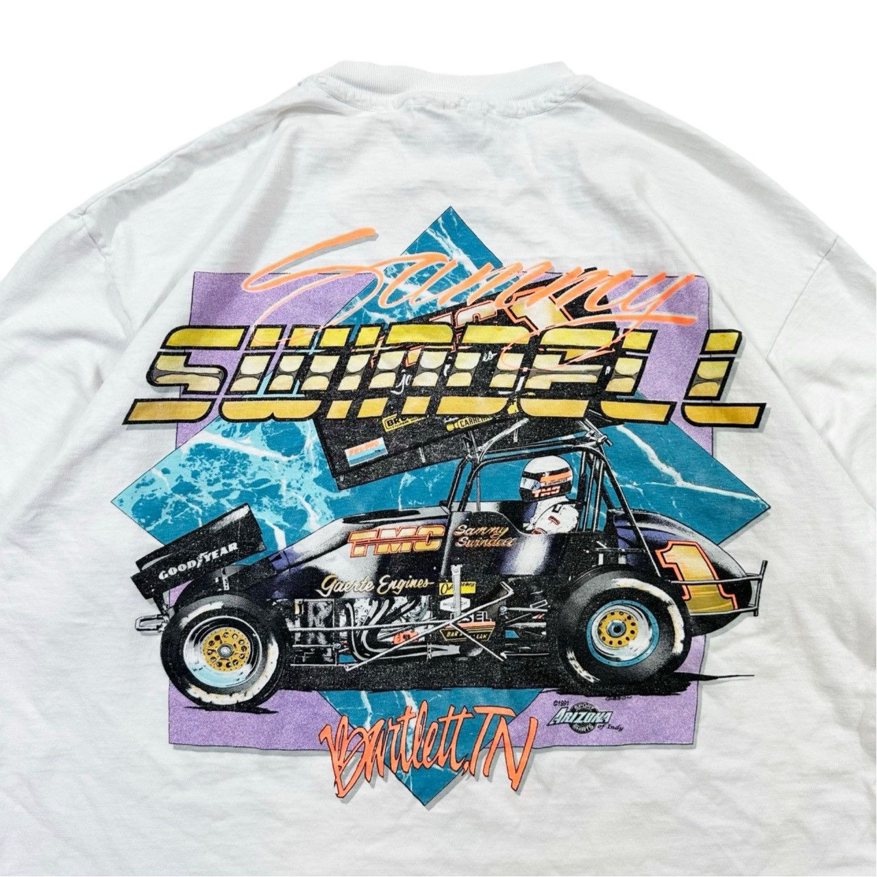 Vintage Vintage 90s Single Stitch Big Print Swindell Graphic T Shirt Size US XL / EU 56 / 4 - 5 Thumbnail
