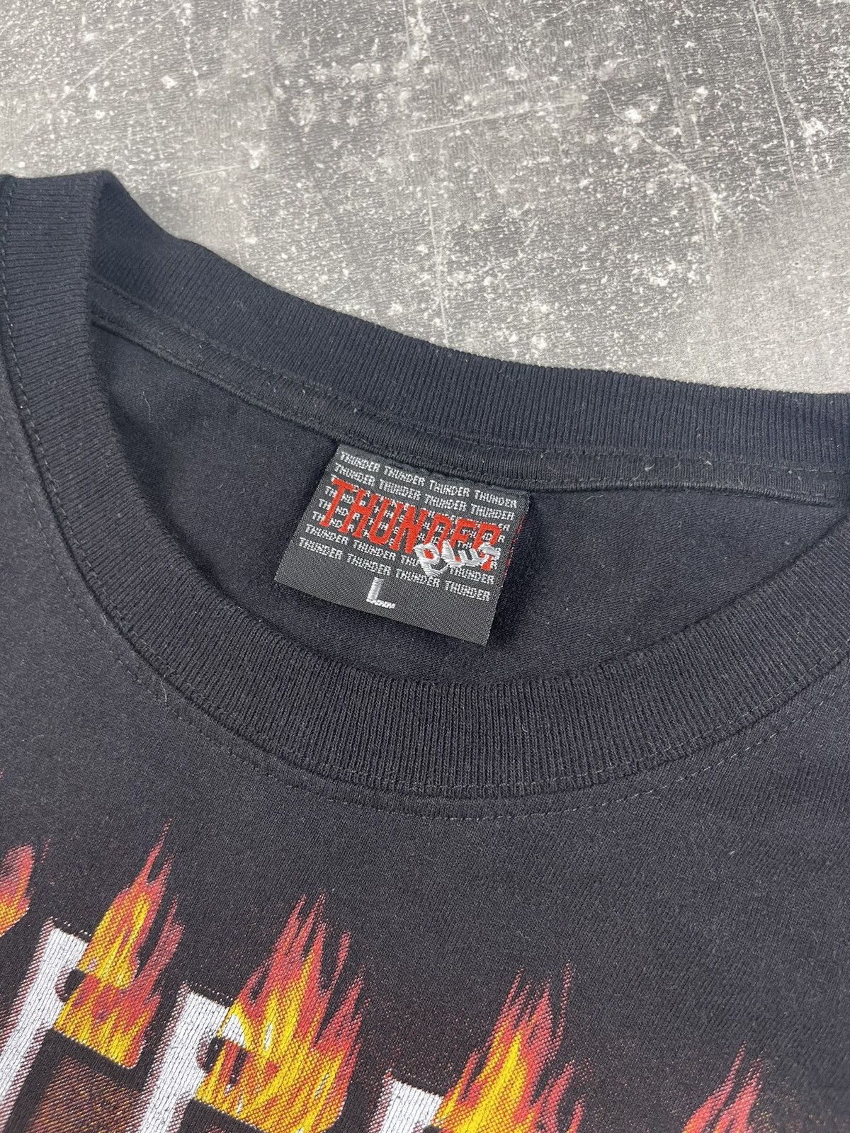 Band Tees × Led Zeppelin × Vintage Led Zeppelin Vintage 00s Flame Logo Cotton Black T-Shirt Size US L / EU 52-54 / 3 - 9 Thumbnail