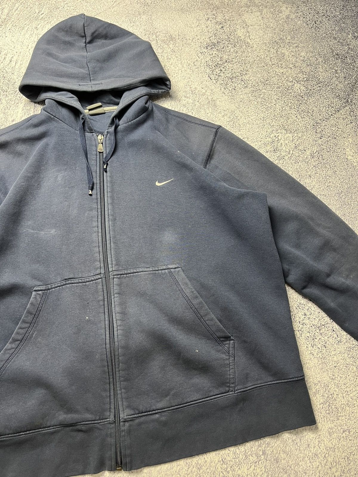 Nike Vintage Nike Distressed Zip Up Hoodie Swoosh Drill Size US L / EU 52-54 / 3 - 11 Thumbnail