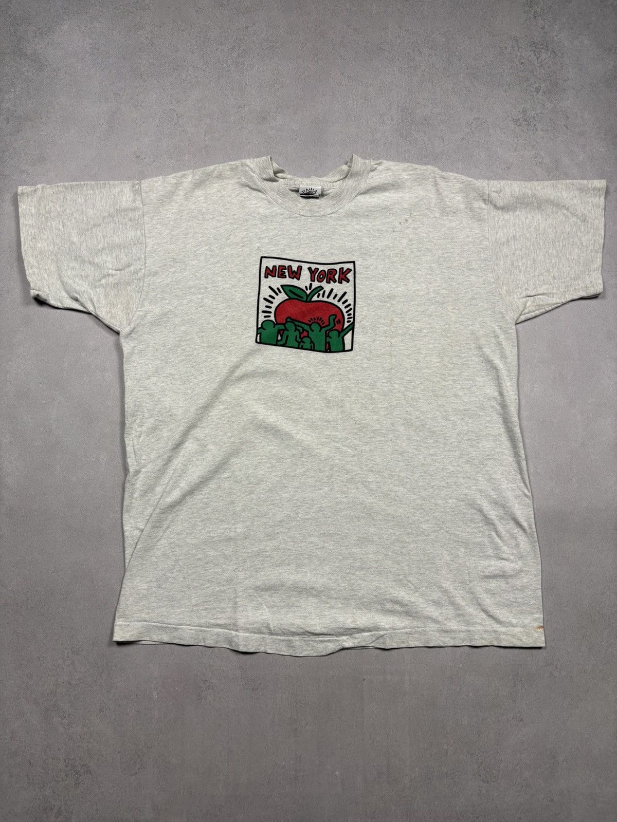 Keith Haring Vintage 80s Keith Haring New York Apple Pop Shop Art Tee XL Size US XL / EU 56 / 4 - 1 Thumbnail