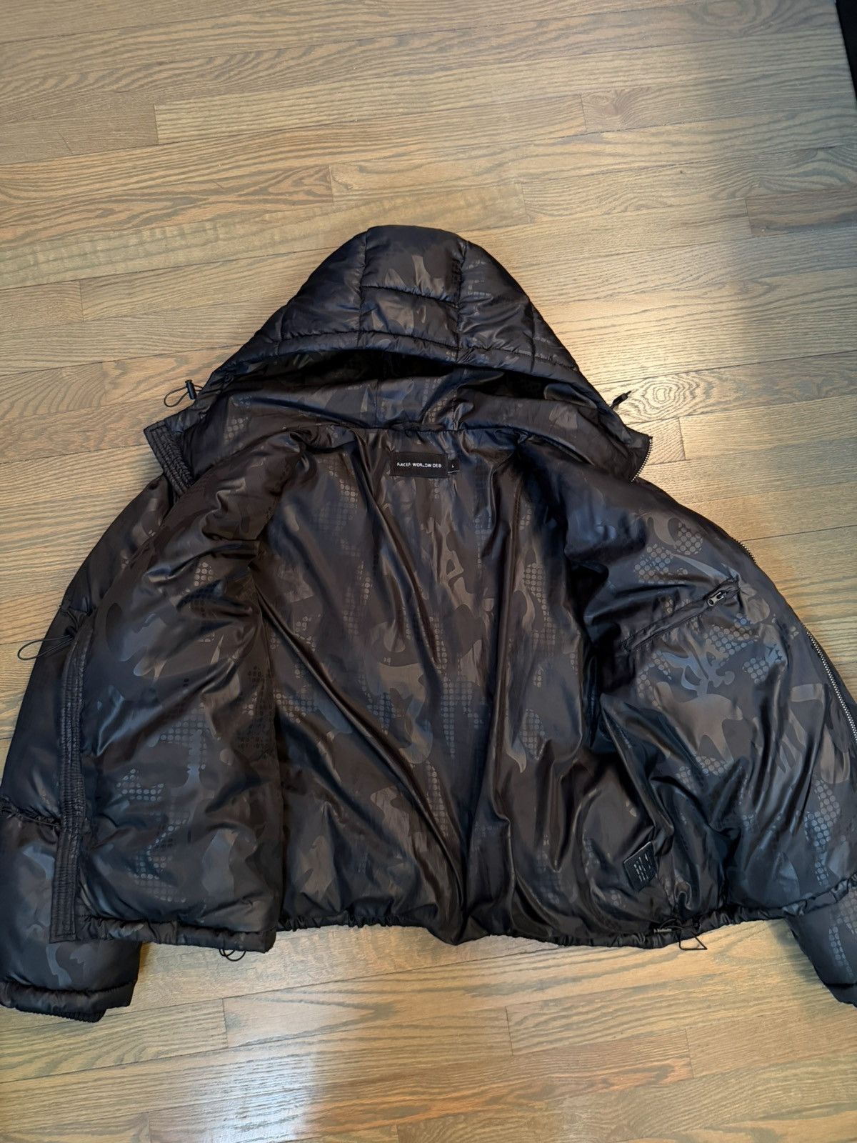Racer Worldwide Racer Worldwide - Black Camo Puffer Jacket - Size Large Size US L / EU 52-54 / 3 - 7 Thumbnail