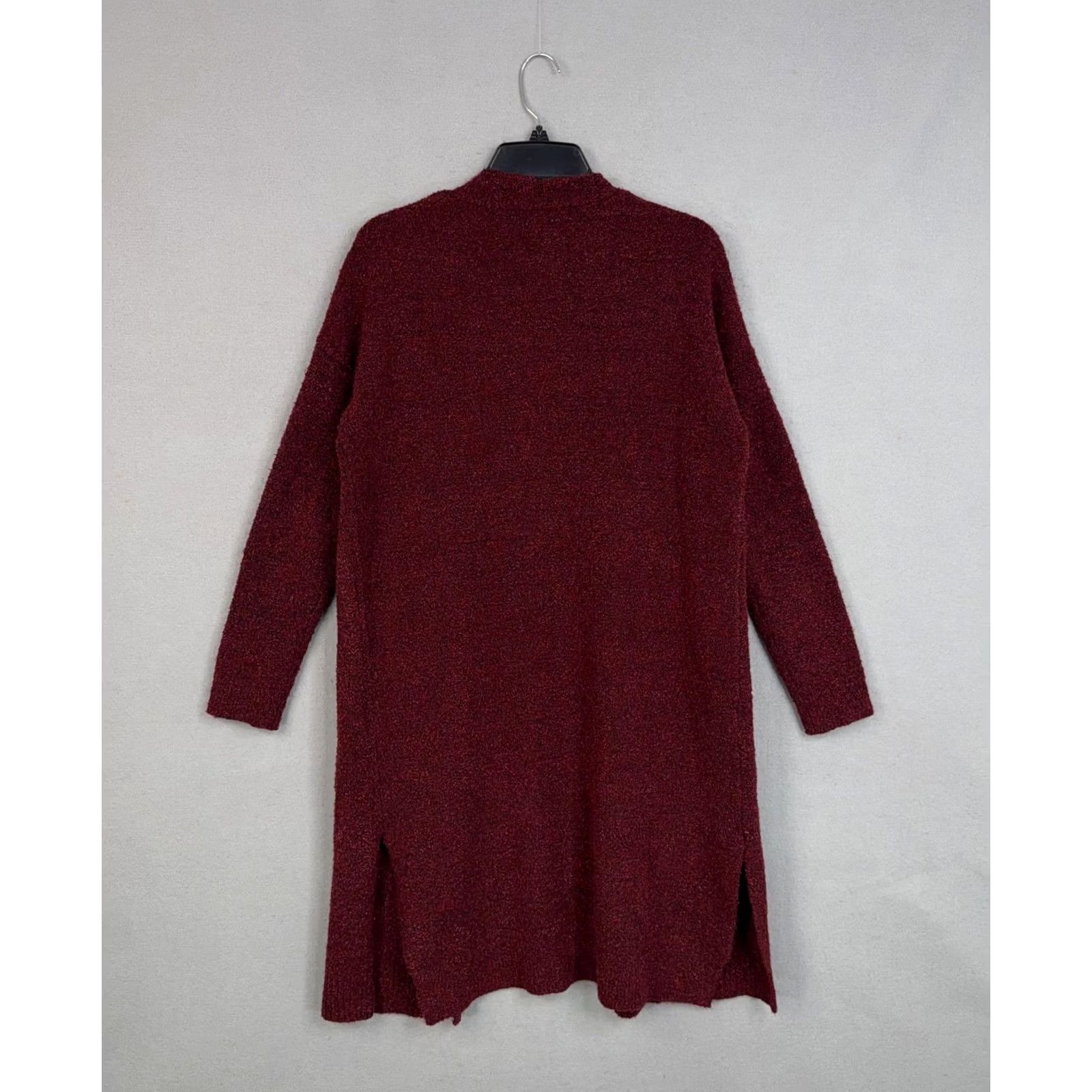 J. Jill J Jill Sweater Womens Small Red Open Duster Cardigan Longline Pockets Boucle Size S / US 4 / IT 40 - 6 Thumbnail