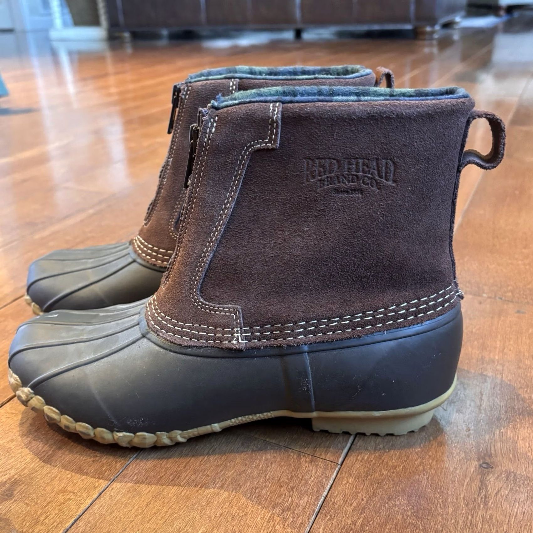 CO RedHead Brand Co Mens 3M Thinsulate ACS II Duck Boots Brown Leather 8M Front Zip Size US 8 / EU 41 - 4 Thumbnail