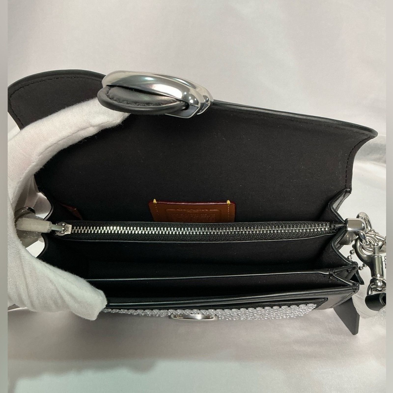 Coach Coach Black Tabby Shoulder Bag 20 Crystals Crossbody Silver Size ONE SIZE - 5 Thumbnail