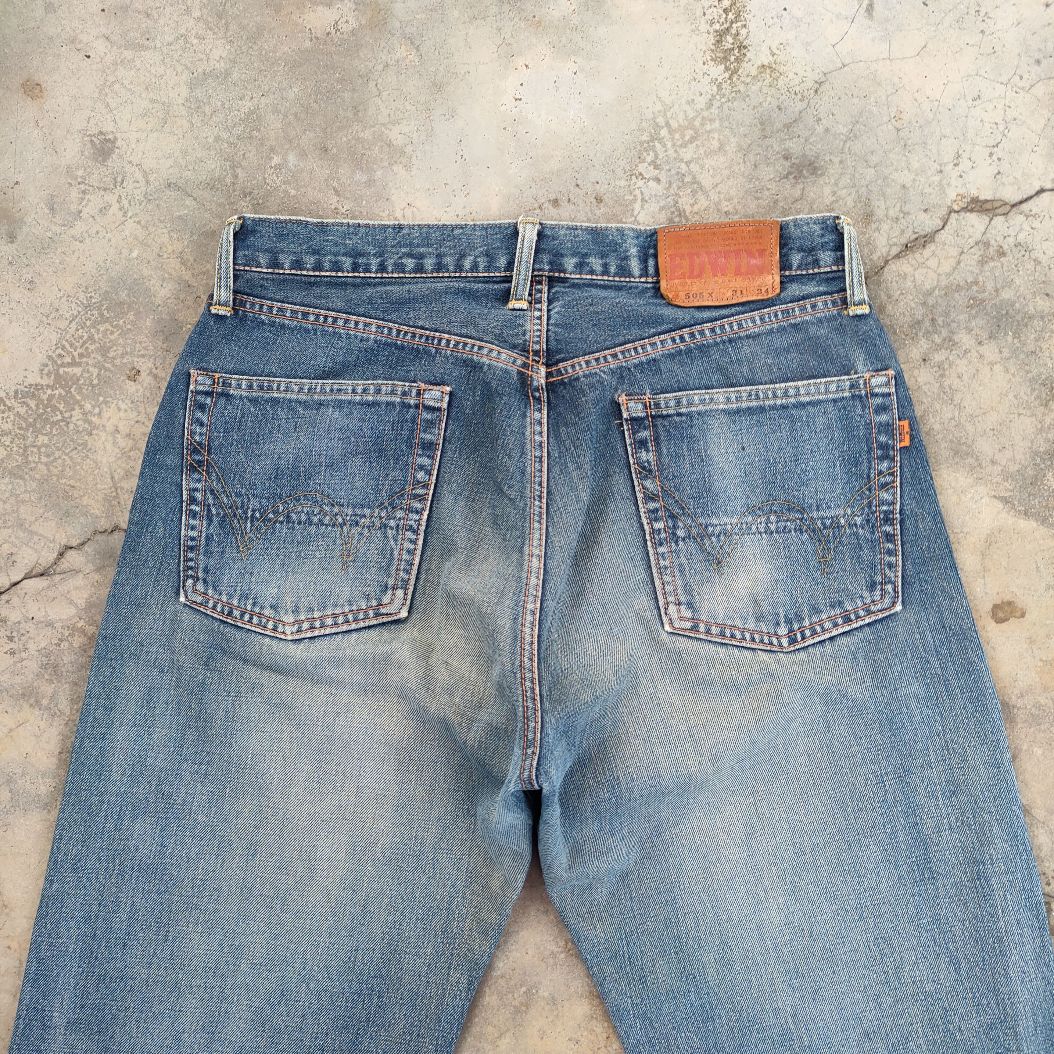 Edwin VINTAGE EDWIN 505X ORANGE TAG FADED RIPPED JEAN DENIM PANTS Size US 32 / EU 48 - 10 Thumbnail