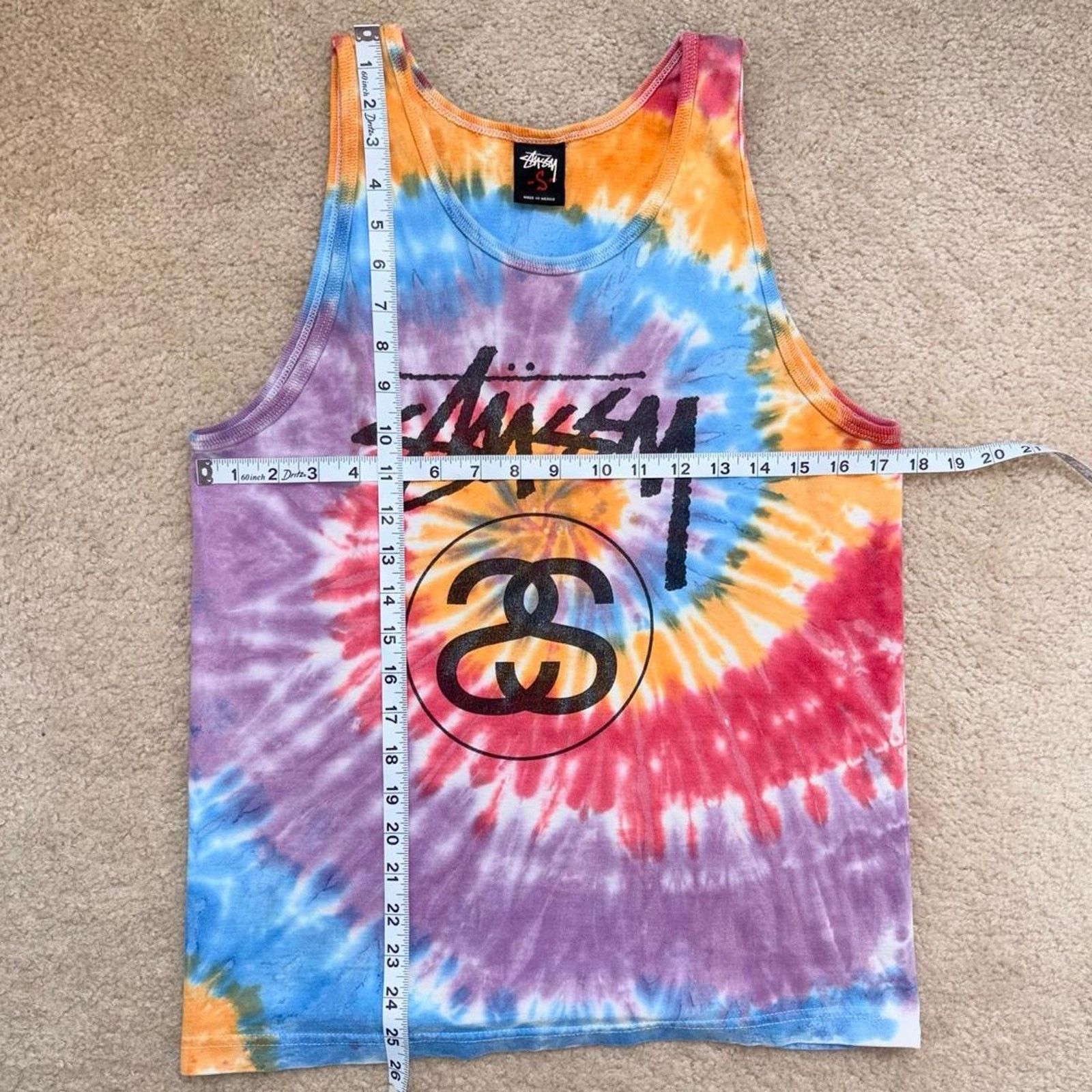 & Other Stories Rainbow Tie Dye Stussy SS Graphic Tank Top Size US S / EU 44-46 / 1 - 2 Thumbnail
