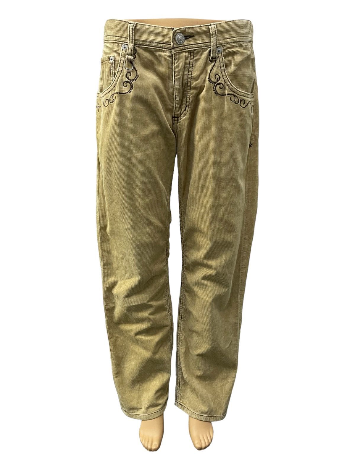 GOSTAR DE FUGA × Hysteric Glamour The 7three Japan Studded Rhinestones Corduroy Brown Pants Size US 32 / EU 48 - 4 Thumbnail