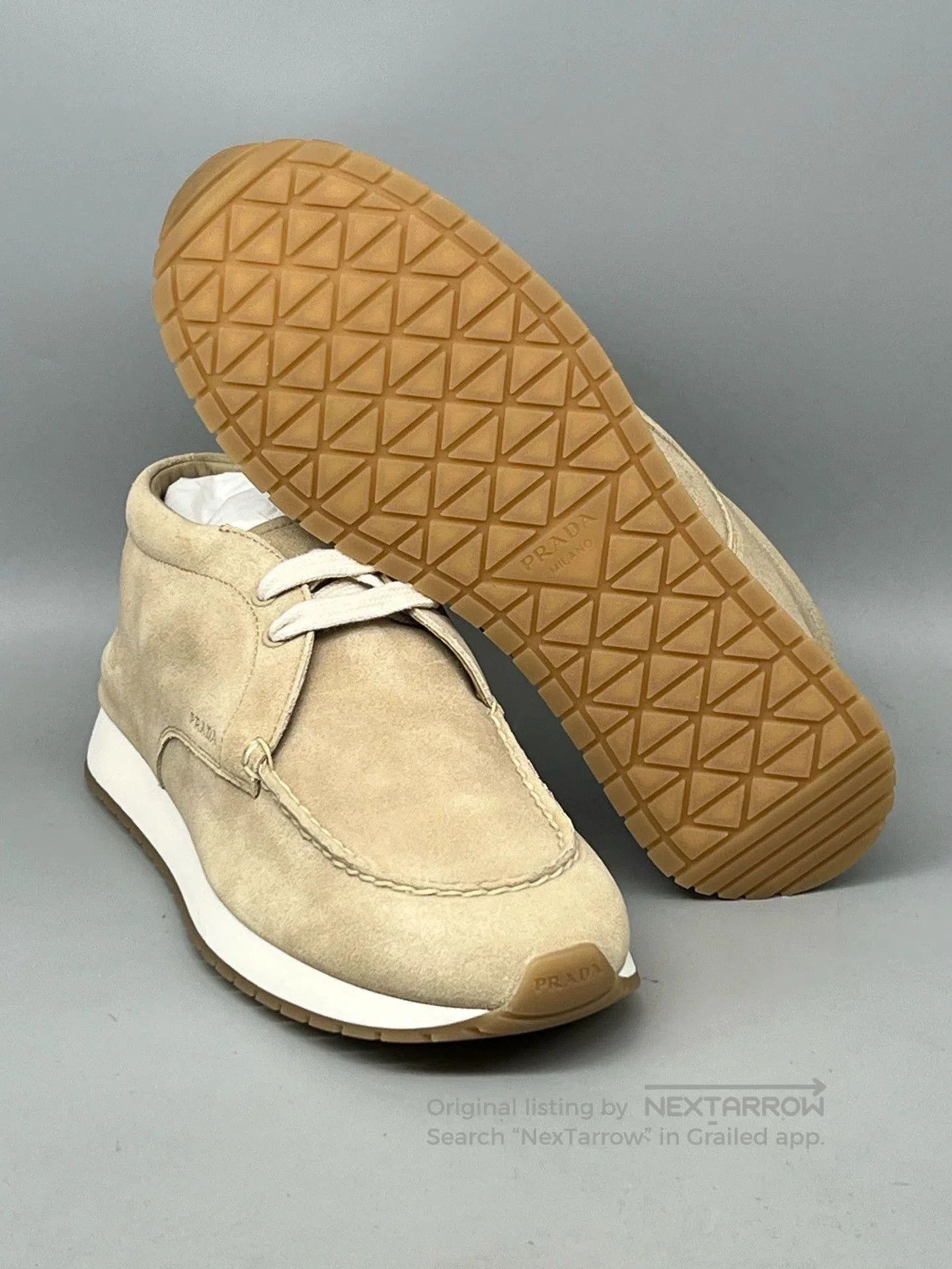 Prada prada beige suede high-top casual shoes. Size US 5.5 / EU 38 - 6 Thumbnail