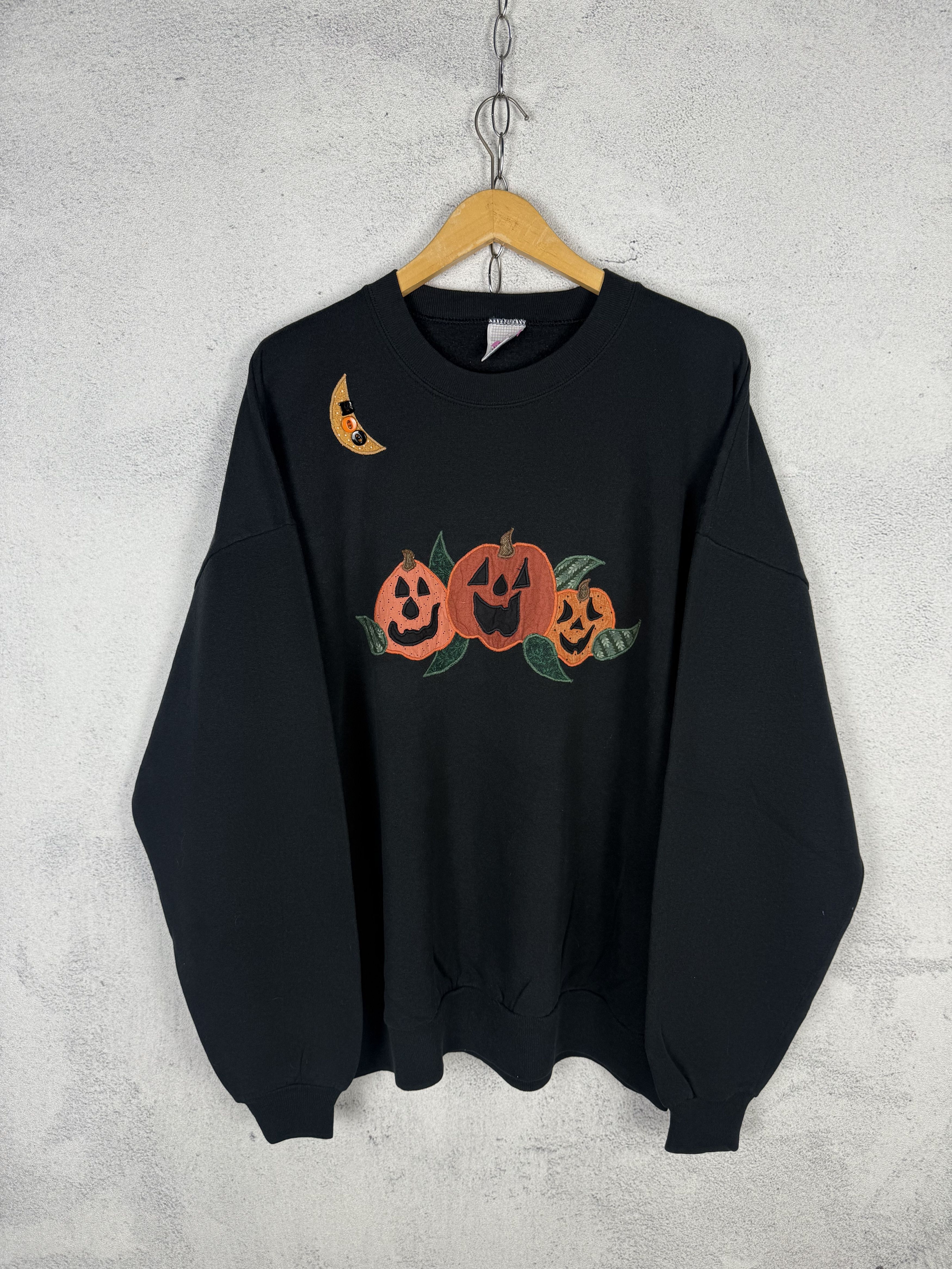 Vintage Vintage Halloween Pumpkin Sweatshirt Crewneck Size US XXL / EU 58 / 5 - 1 Thumbnail