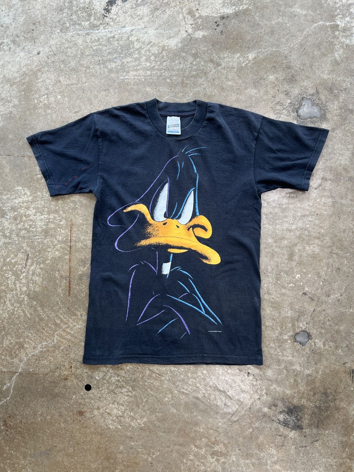 Warner Bros Vintage 1998 Looney Tunes Daffy Duck Blackout Tee Small Size US S / EU 44-46 / 1 - 2 Thumbnail