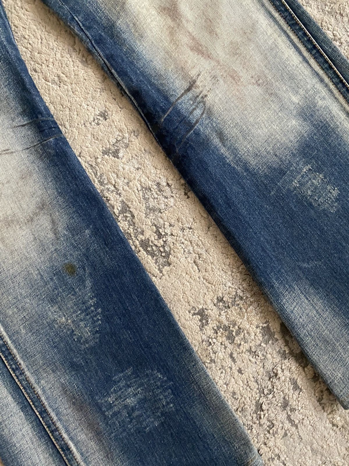 Tornado Mart Washed Oil Stain Flare Denim Size US 35 - 7 Thumbnail