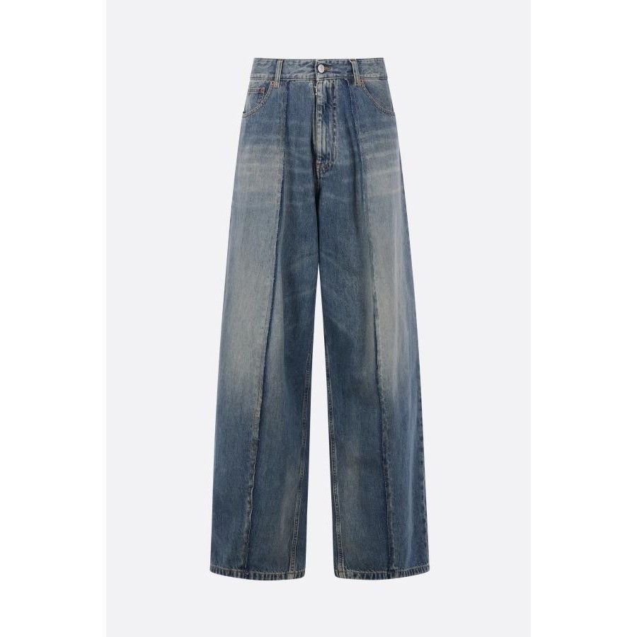 Maison Margiela MM6 Maison Margiela Crease Effect Wide Leg Jeans