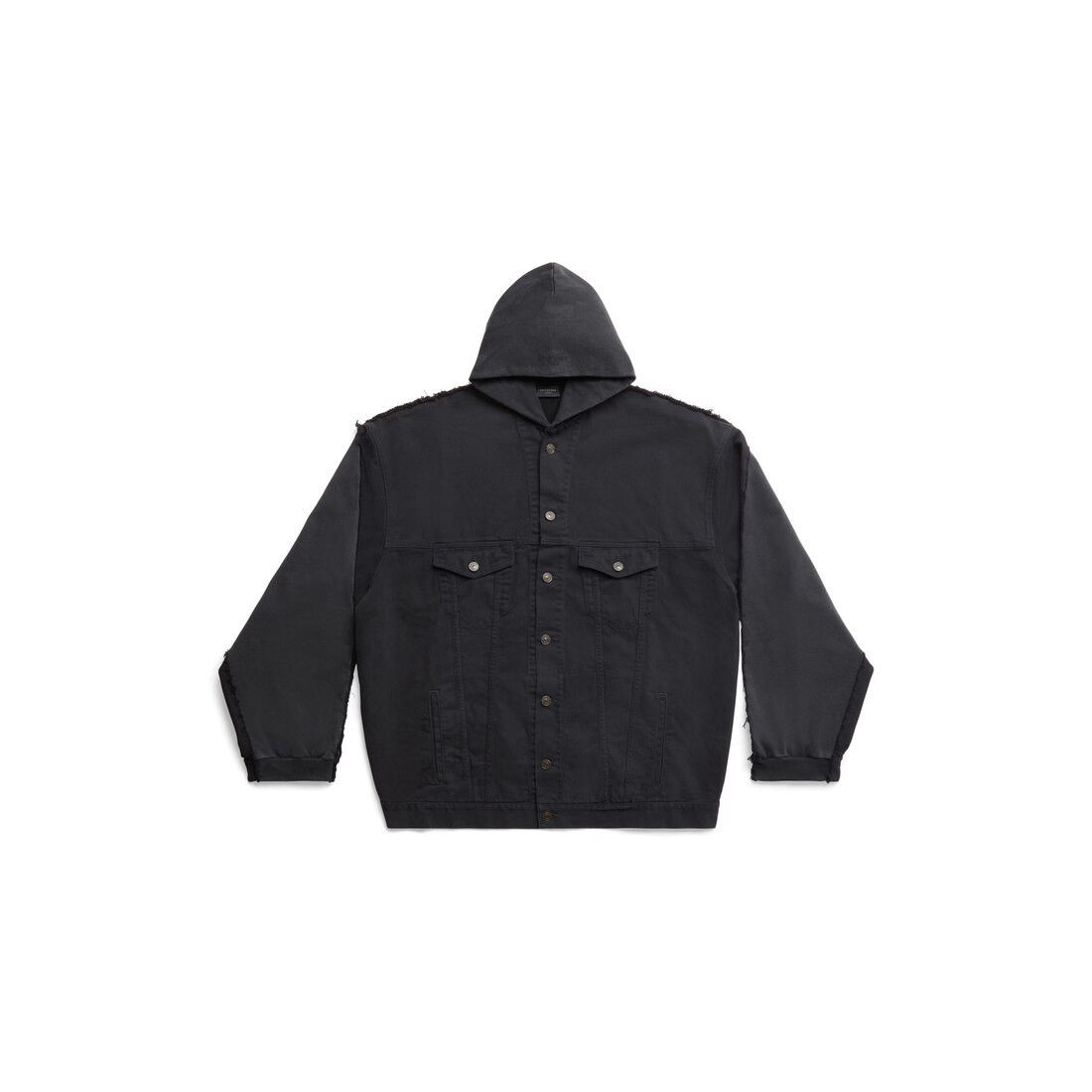 Balenciaga oc11z0125 Hybrid Hooded Jacket in Black Size US S / EU 44-46 / 1 - 1 Thumbnail