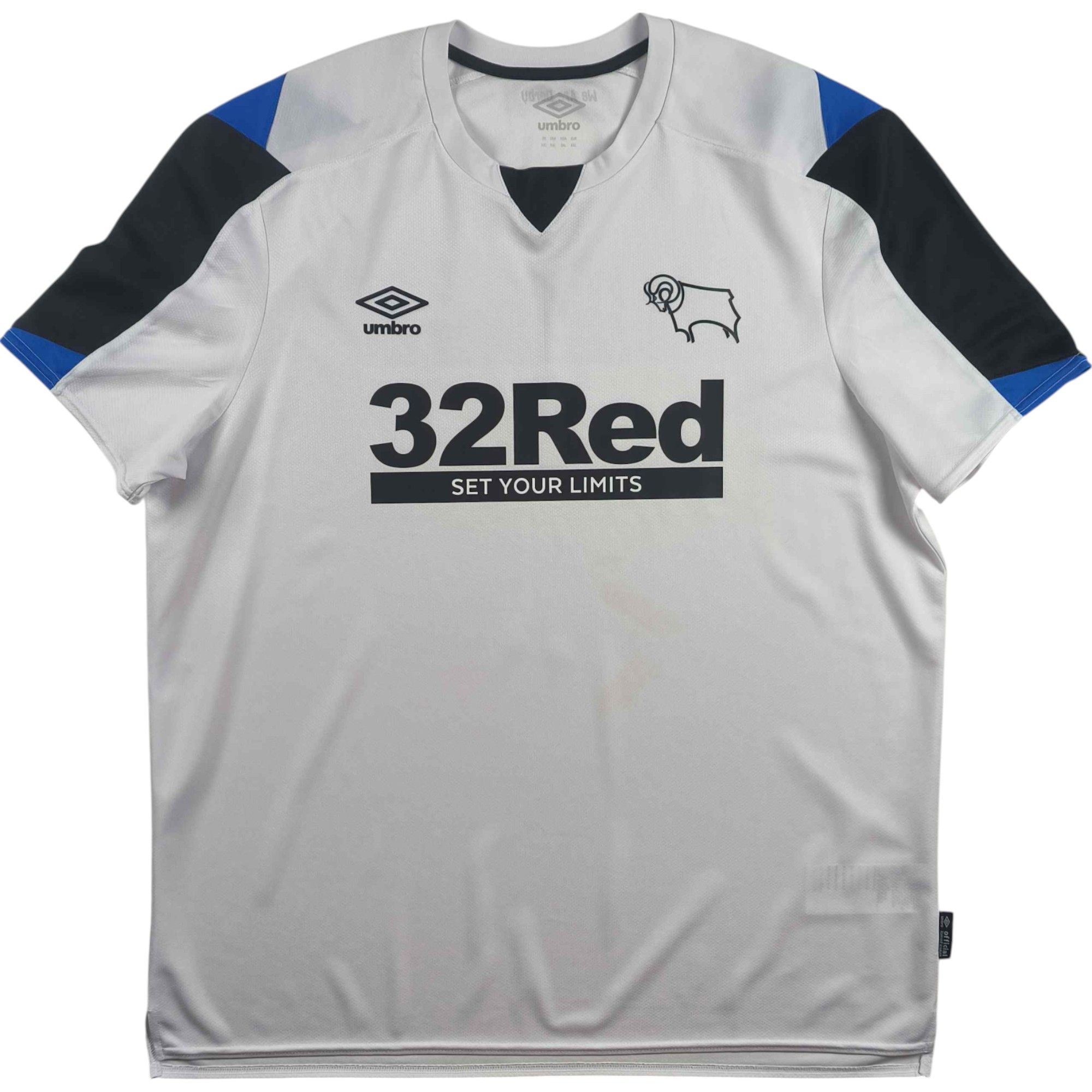 Derby County 2021-22 Umbro home football jersey size XXL