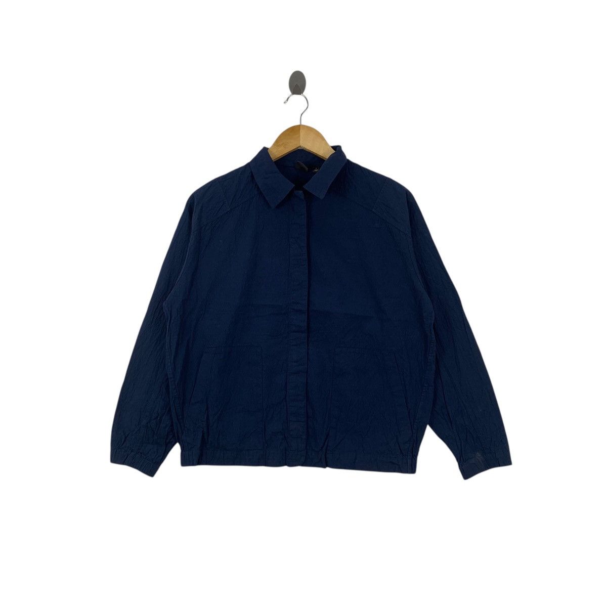 Uniqlo UNIQLO x HANA TAJIMA Collection Pure Indigo Cotton Blouse Size S / US 4 / IT 40 - 1 Thumbnail