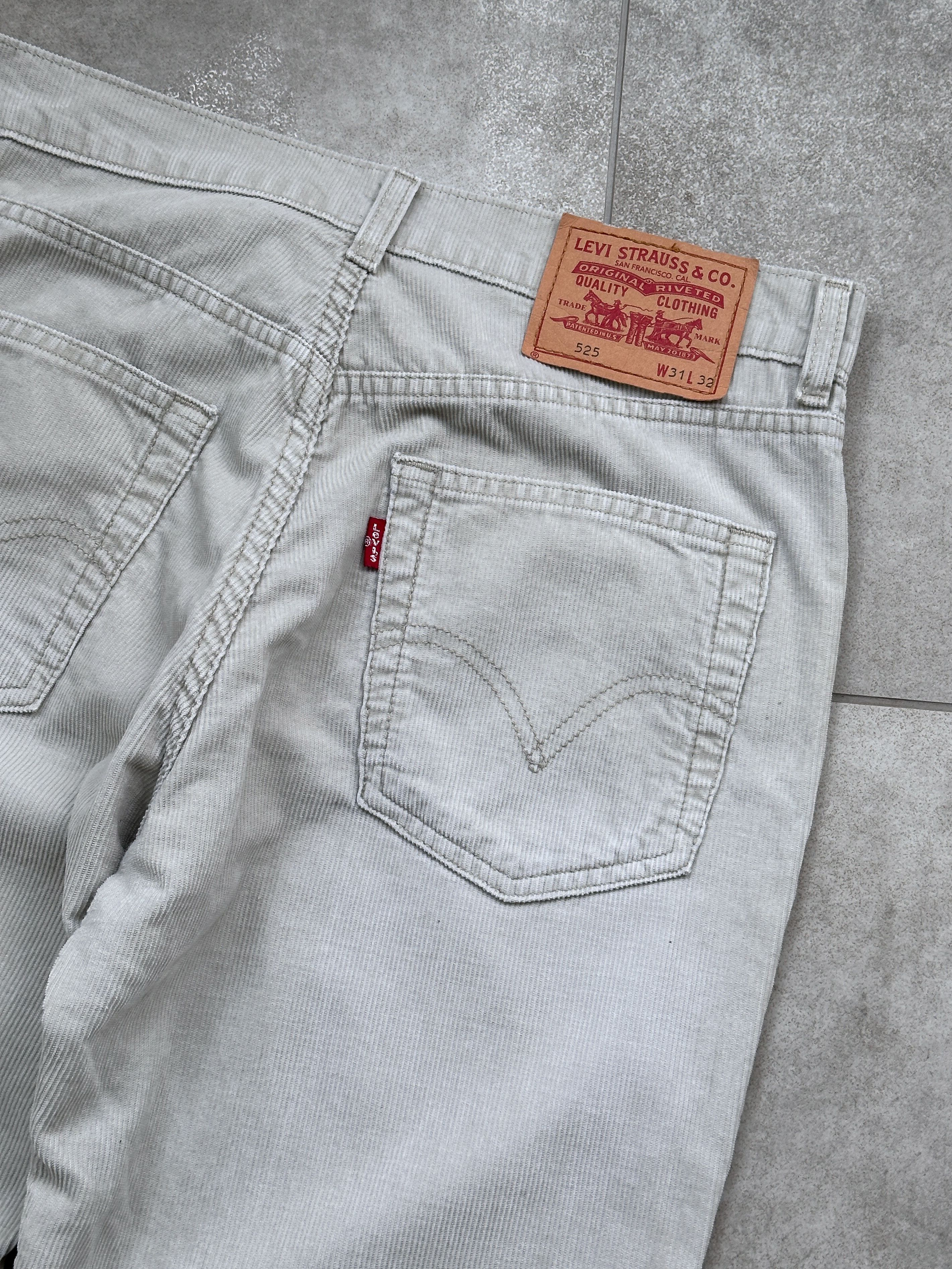 Levi's Levi's 525 Corduroy Cream Flare Pants Trousers Size 31" - 11 Thumbnail