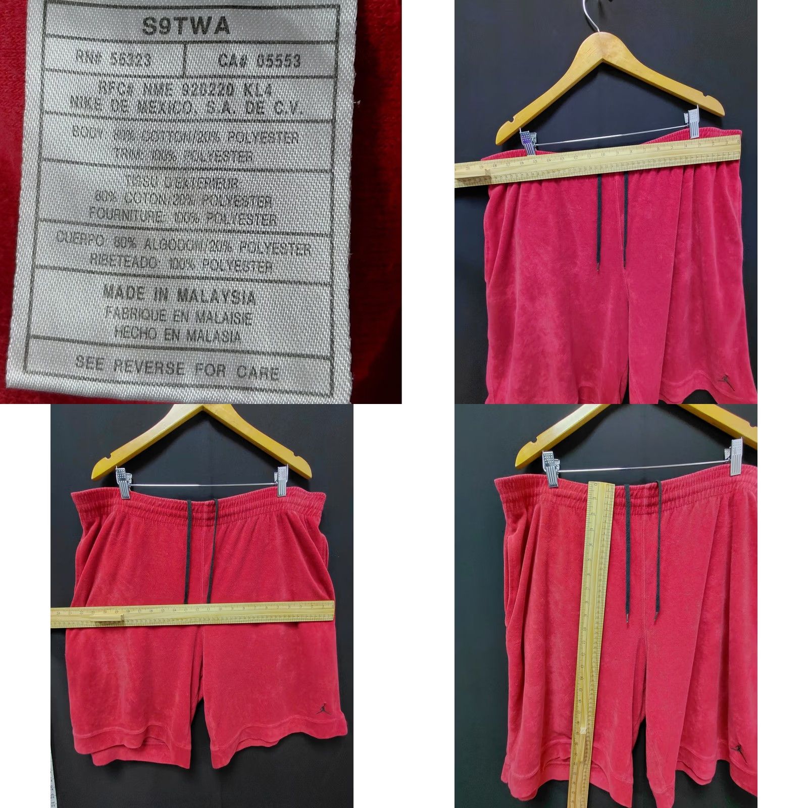 Jordan Brand Jordan Shorts Mens XL Red Drawstring Solid Polyester Size Size US 36 / EU 52 - 8 Thumbnail