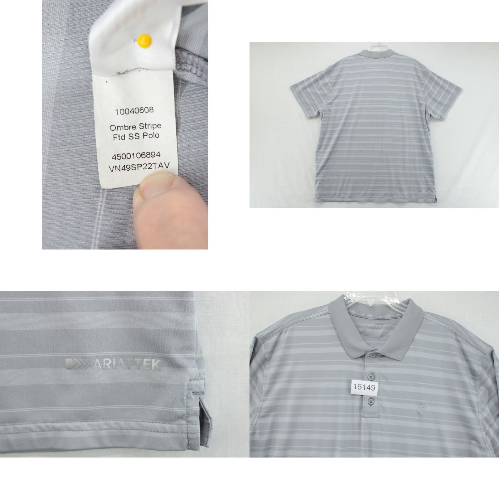 Ariat **Ariat Tek Ombre Striped Polo Shirt Men 2XL Gray Work Golf** User: **Ariat Tek Ombre Striped Polo Shirt Men's 2XL Gray Fitted Work Golf** Size US XXL / EU 58 / 5 - 8 Thumbnail