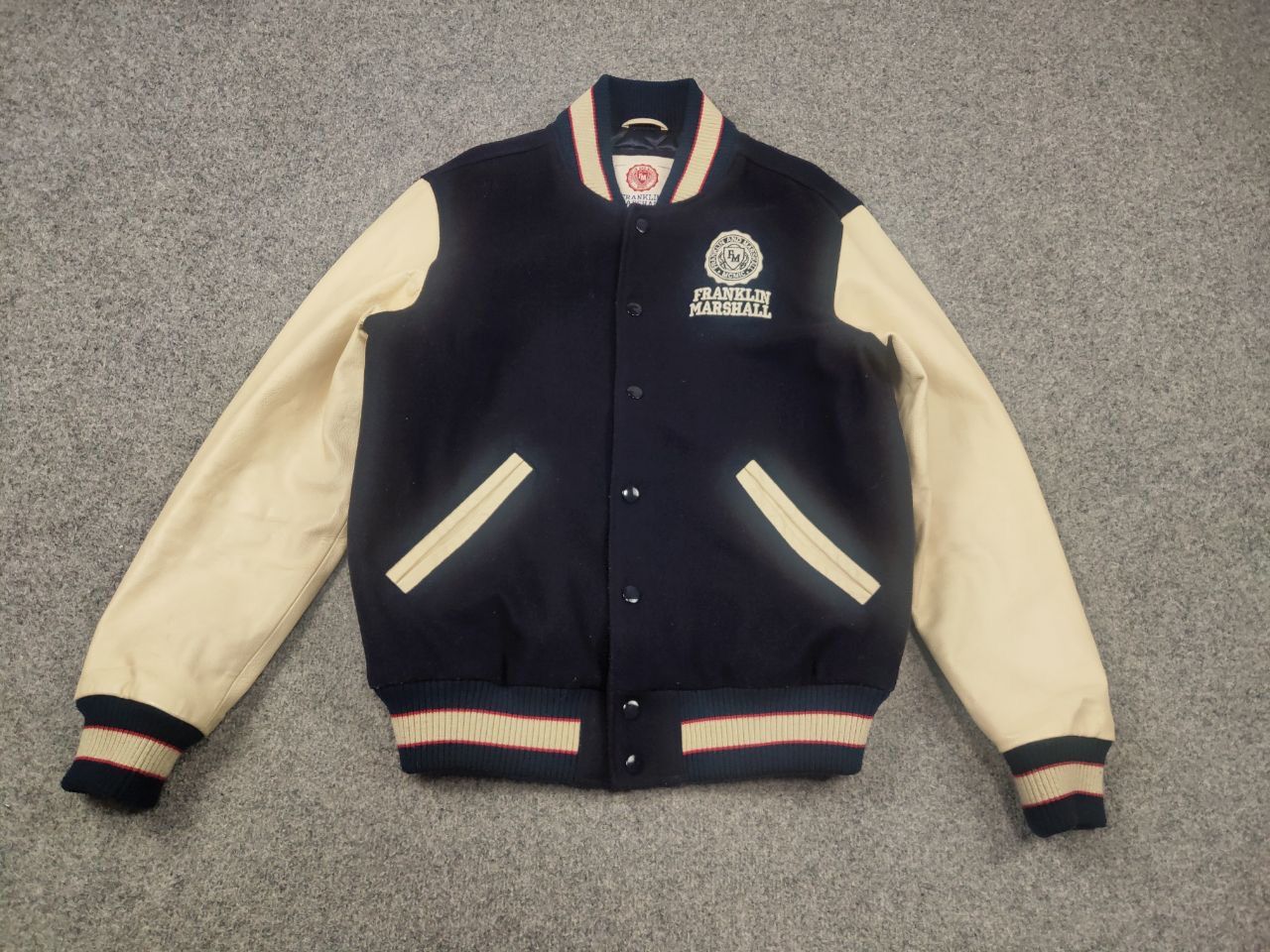 Franklin & Marshall Vintage Franklin & Marshall Varsity Wool Bomber Jacket Size US L / EU 52-54 / 3 - 3 Thumbnail