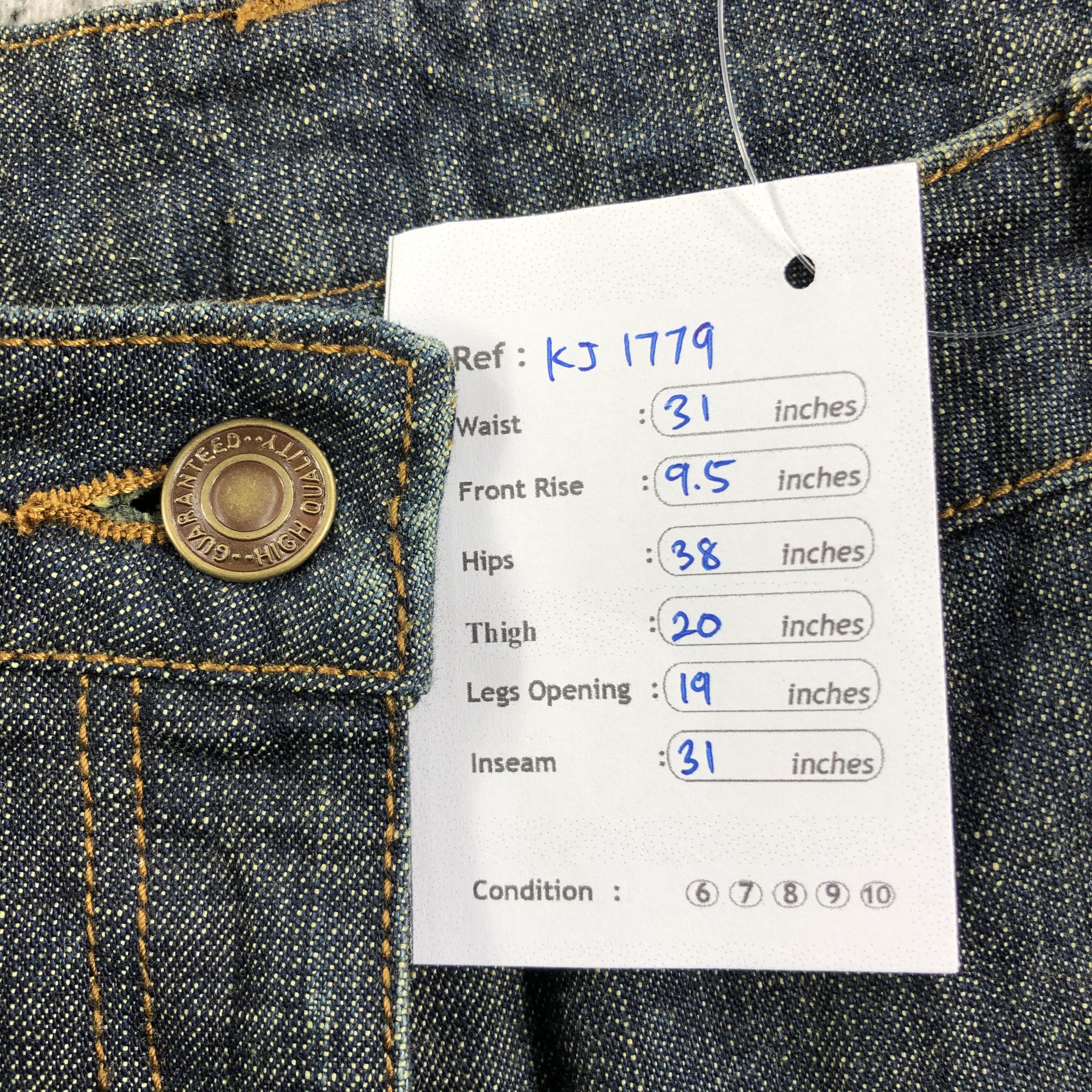 Vintage Vintage Japanese Jeans Blue Flare Denim KJ1779 Size 31" - 9 Thumbnail