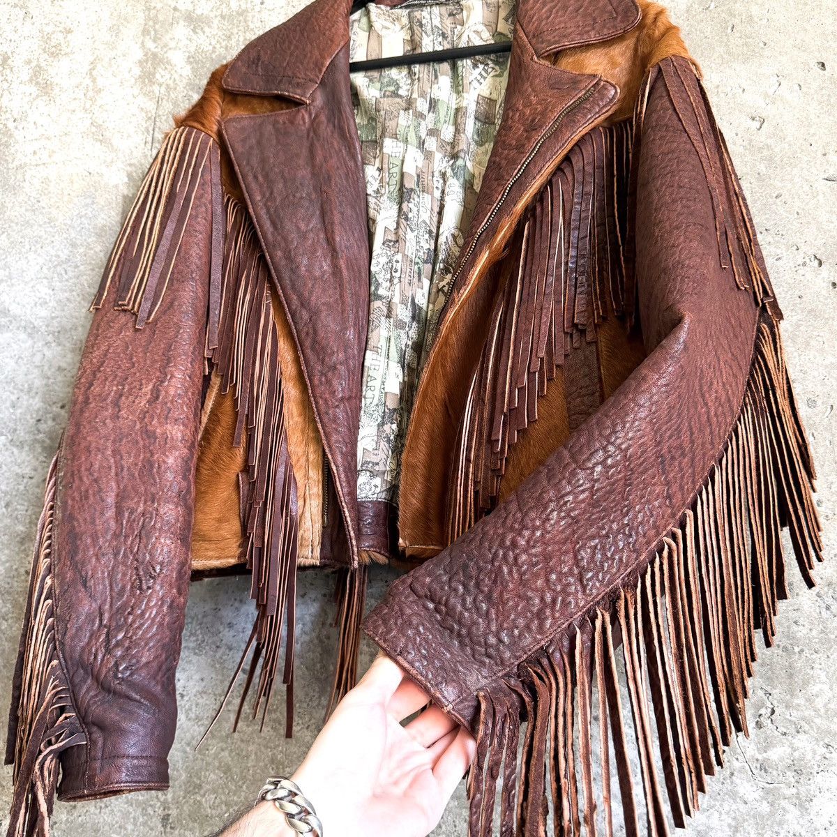 Vintage 1/1 VINTAGE Leather Pony Hair Western Fringe Rider Jacket Size US M / EU 48-50 / 2 - 4 Thumbnail
