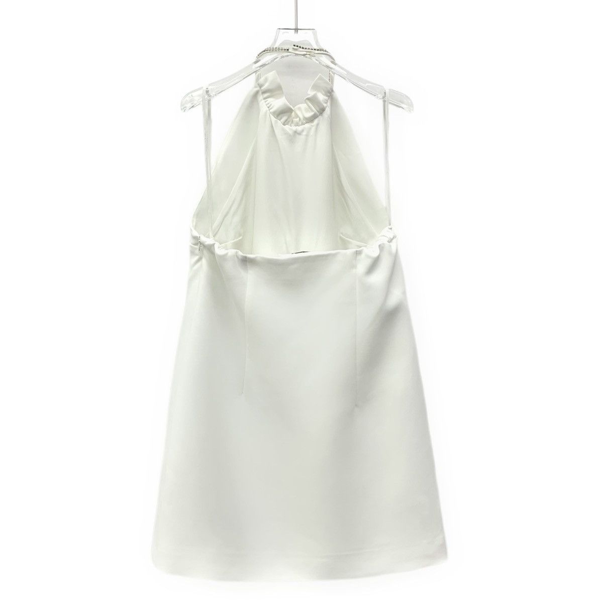 Miu Miu Miu Miu White Bow Neckline Diamonds Backless Neckline Dress Size M / US 6-8 / IT 42-44 - 2 Thumbnail