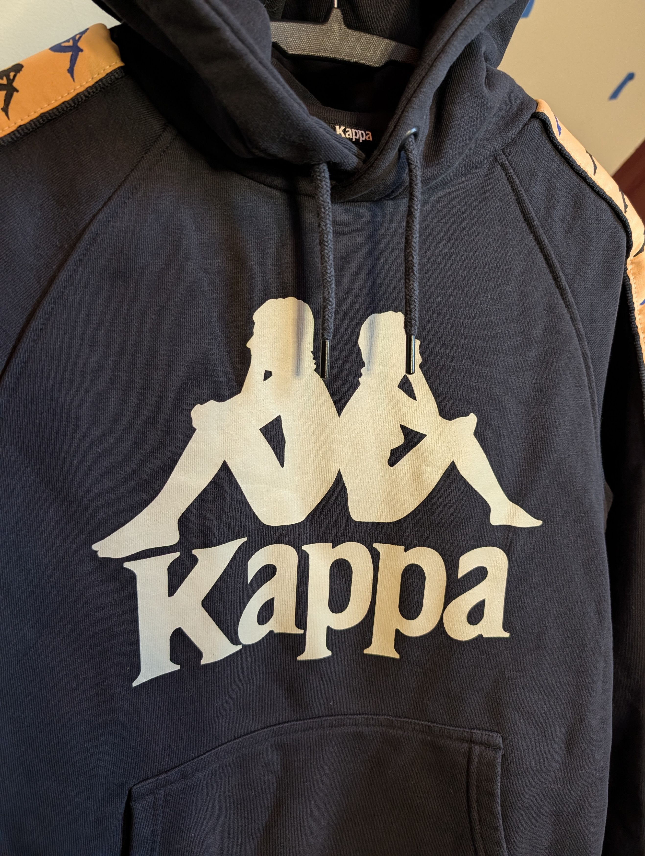 Kappa Iconic logo print track stripe sleeve pullover hoodie black Size US S / EU 44-46 / 1 - 3 Thumbnail