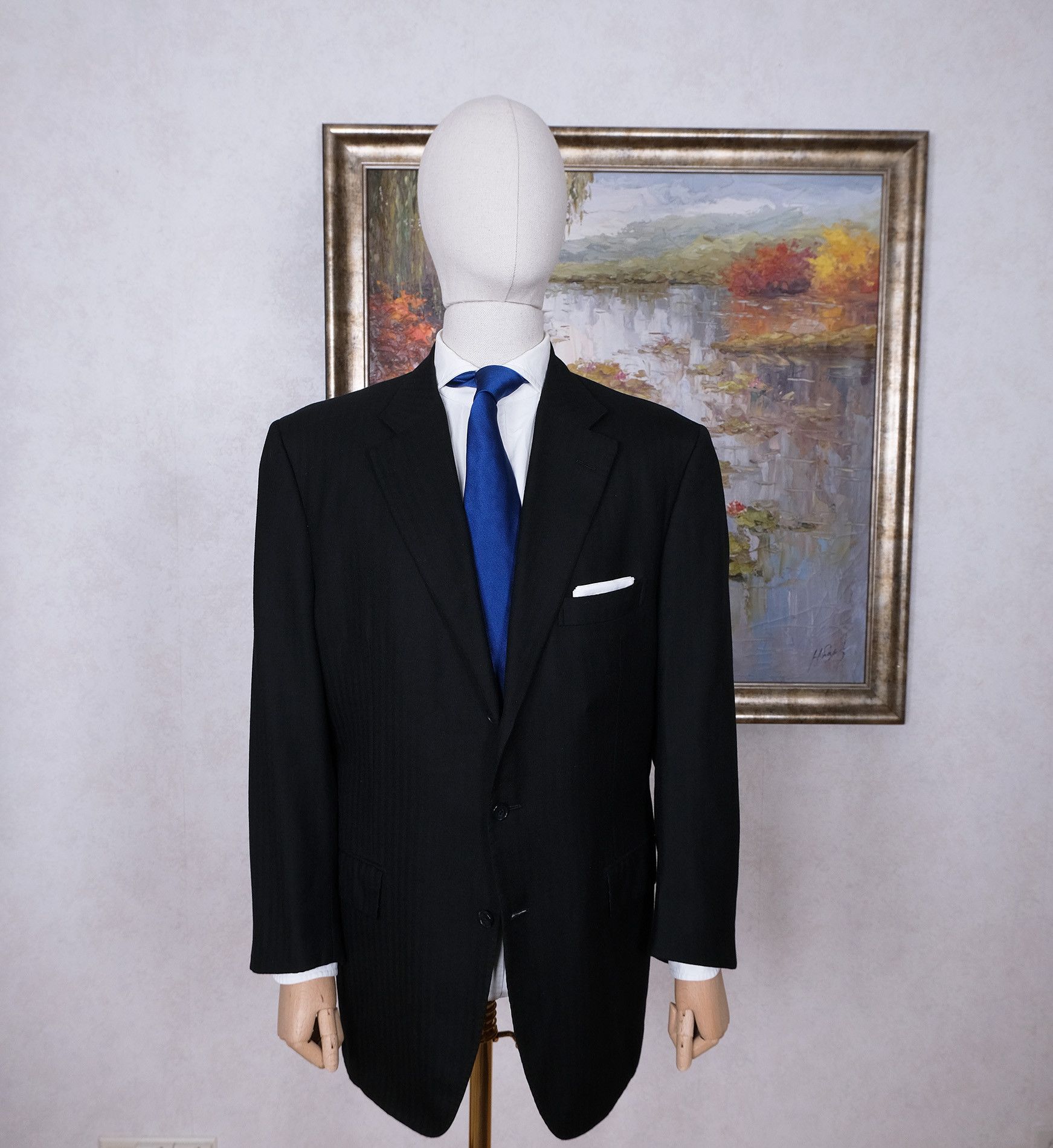 Handmade d'Avenza, black handmade cashmere jacket, size 48UK Size 48R - 1 Thumbnail