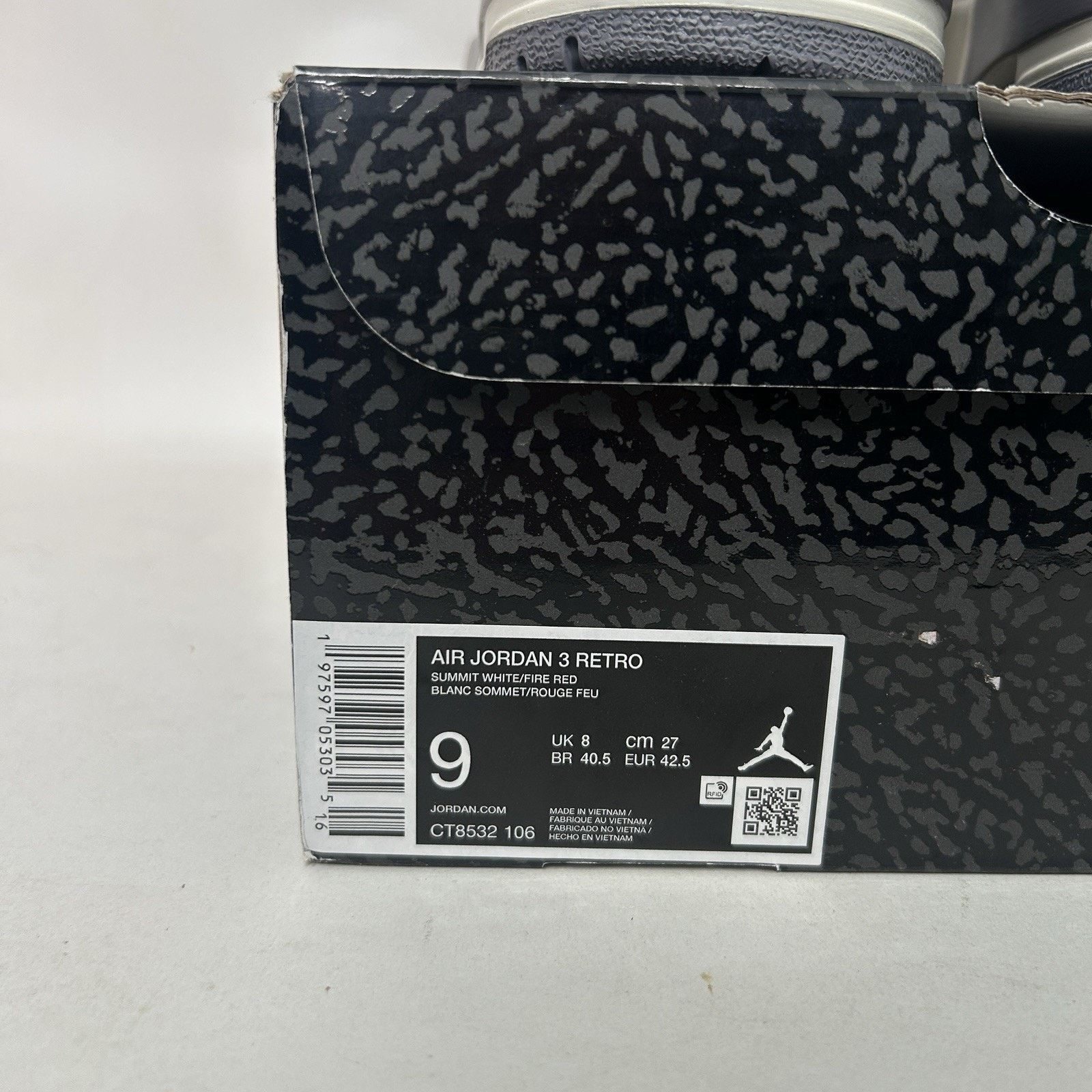 Jordan Brand Nike Air Jordan 3 Retro OG “Cement Grey” Size US 9 / EU 42 - 5 Thumbnail