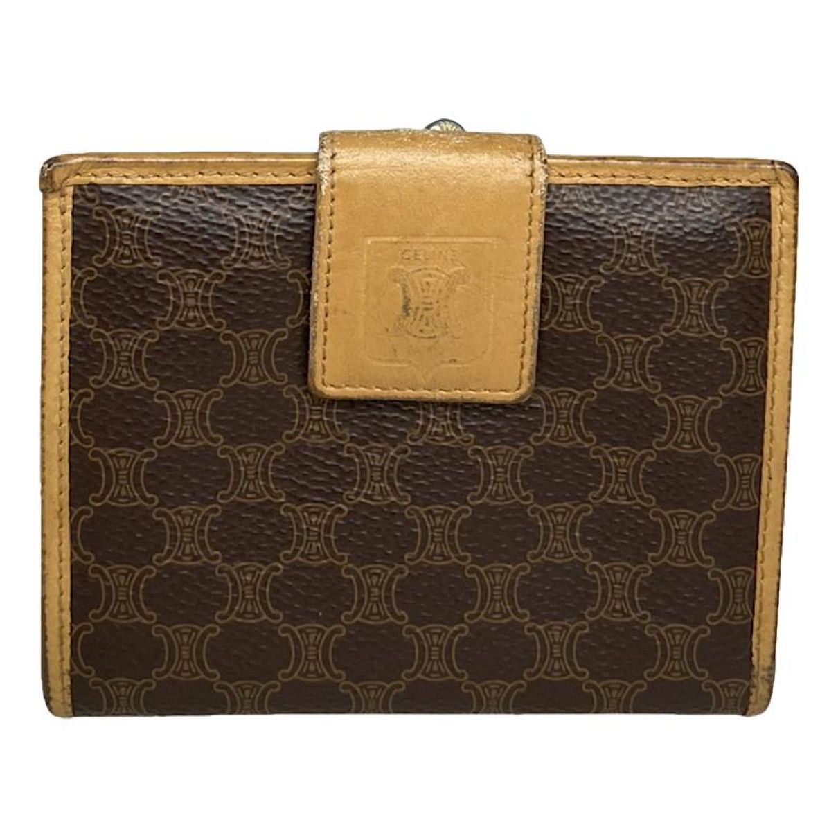 Celine Triomphe Vintage Brown Leather Wallet Size ONE SIZE - 1 Thumbnail
