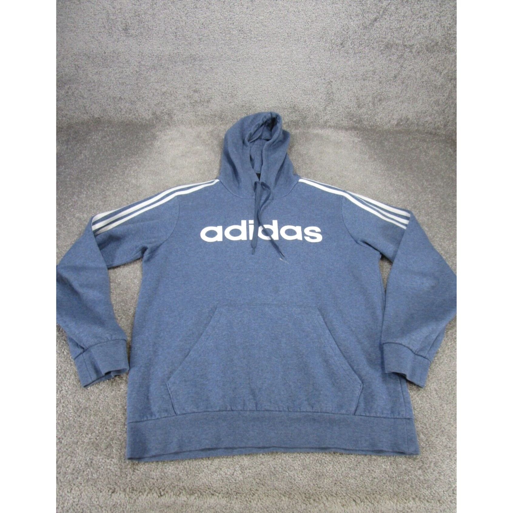 Adidas Adidas Mens Medium Blue Cotton Blend Sweatshirt Hoodie Pullover Size US M / EU 48-50 / 2 - 1 Thumbnail