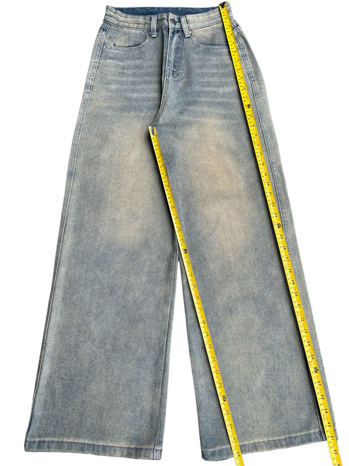Other Vintage Y2K Japanese Brand Wide Leg Grey Mud Washed Jeans Size 25" / US 0 / IT 36 - 8 Thumbnail