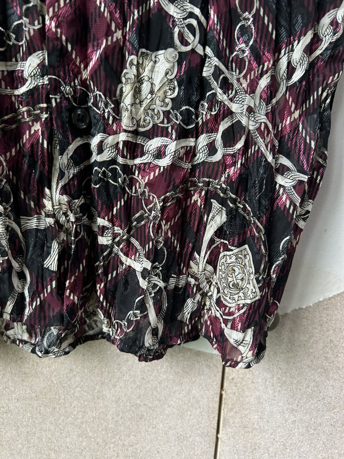 Tornado Mart Archive Baroque Chain Print Crinkle Shirt Size US L / EU 52-54 / 3 - 15 Thumbnail