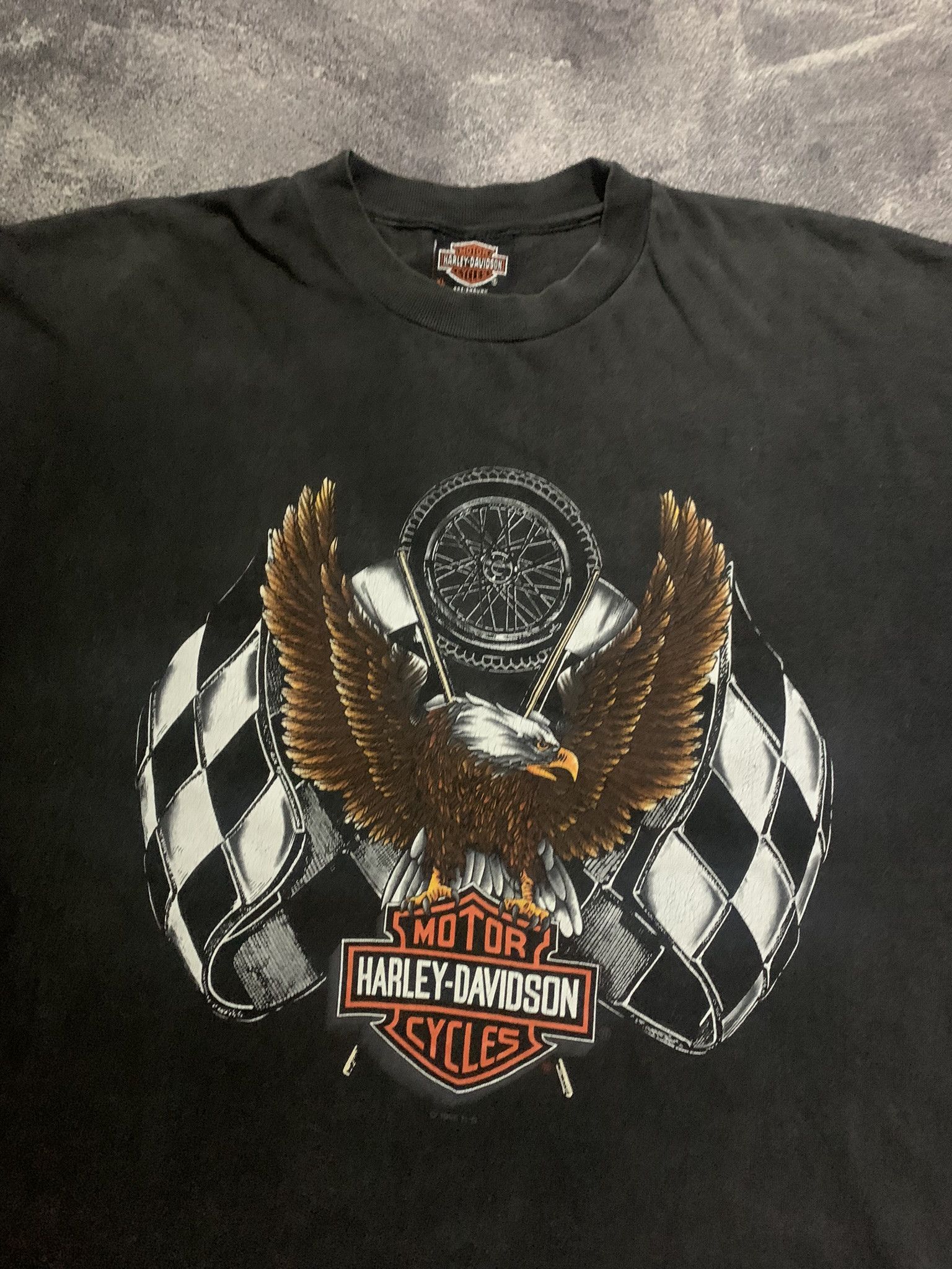 Harley Davidson 💎 Vintage 1996 Harley Davidson Eagle Tee Size US XL / EU 56 / 4 - 3 Thumbnail