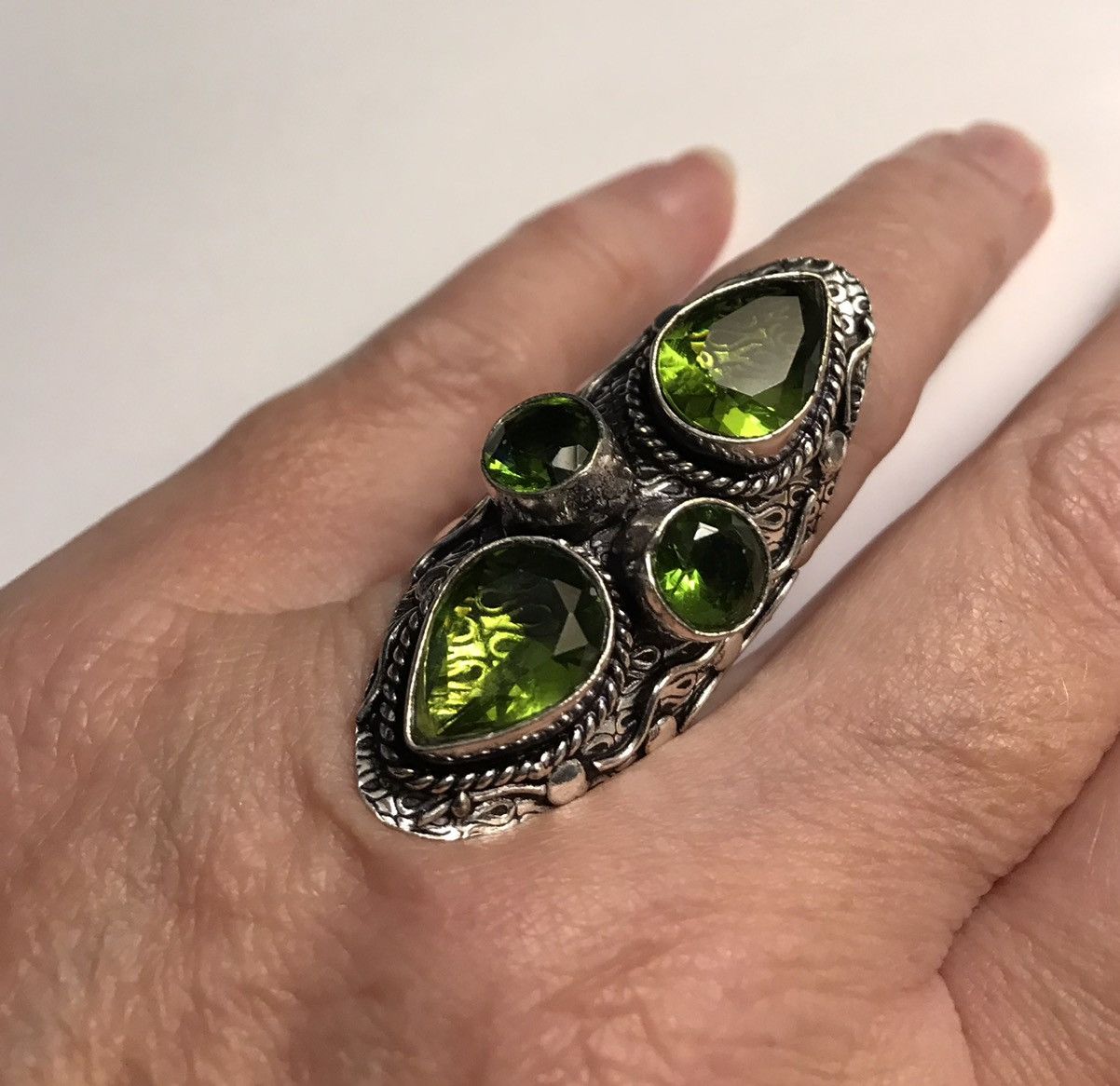 image of Stampd Peridot 925 Sterling Silver Ring in Green, Women's