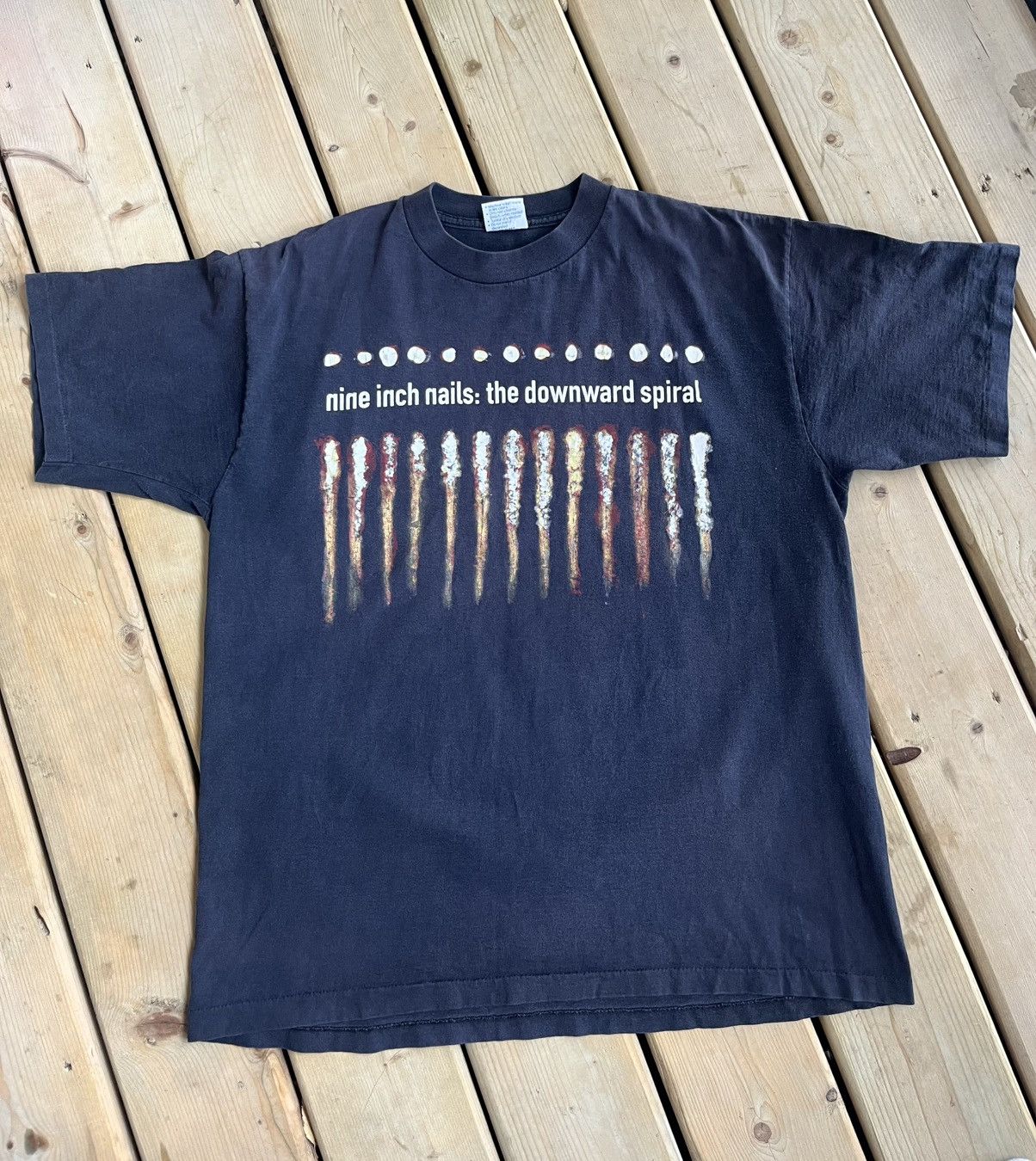 Vintage 1994 NINE INCH NAILS SINGLE STITCH BAND TOUR CONCERT TEE Size US XL / EU 56 / 4 - 1 Thumbnail