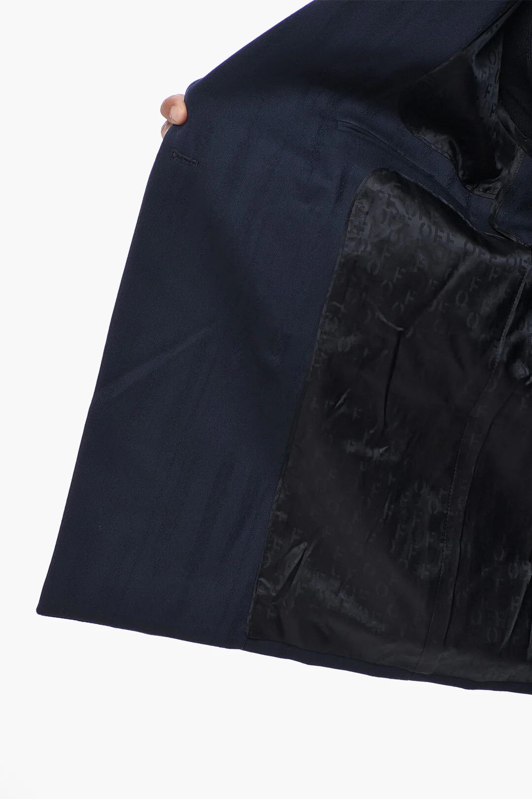 Off-White og1mm0426 Wool-Blend Jacquard Double-Breasted Blazer in Blue Size US L / EU 52-54 / 3 - 5 Thumbnail