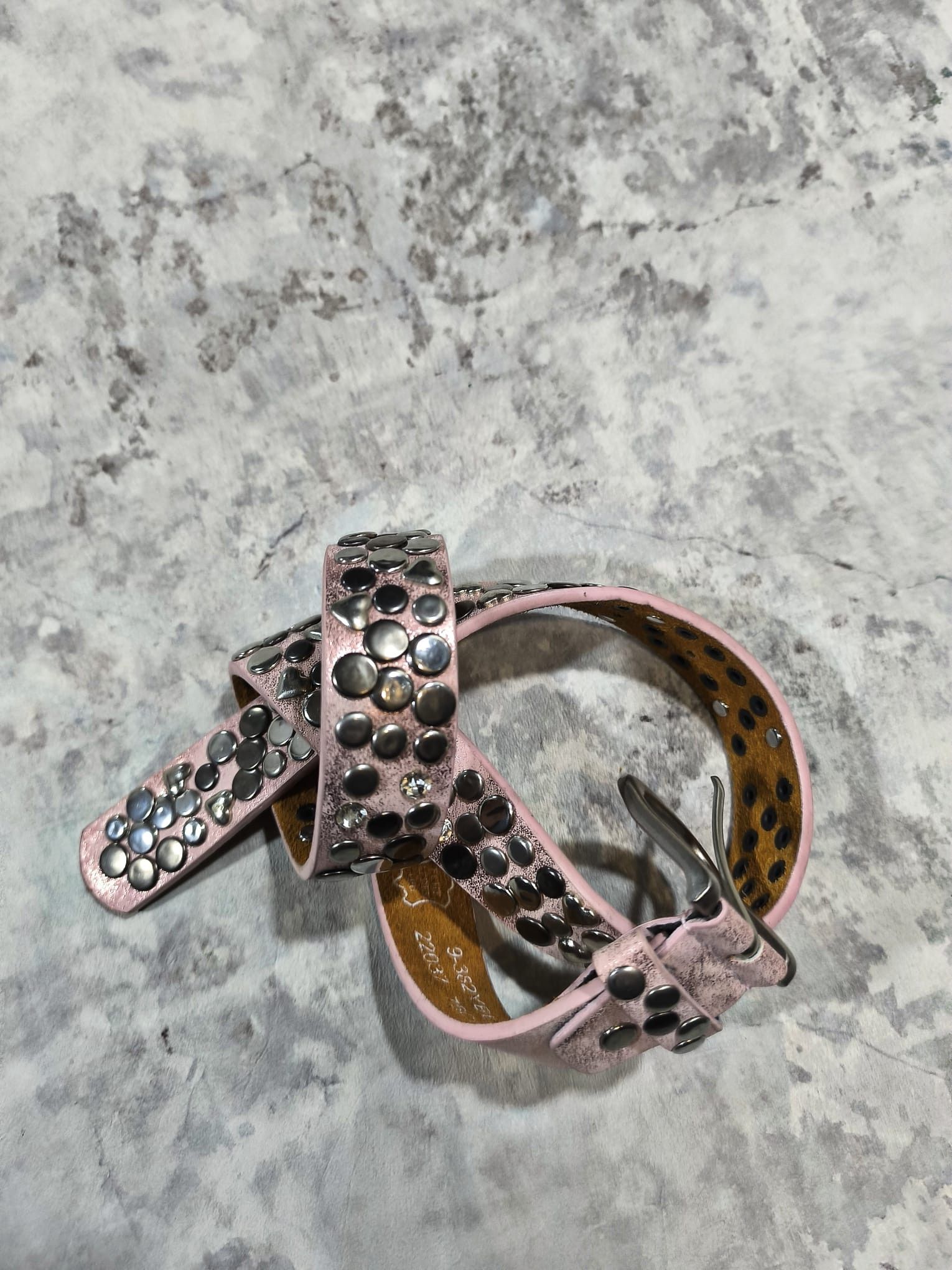 Leather leather studded belt Size ONE SIZE - 5 Thumbnail
