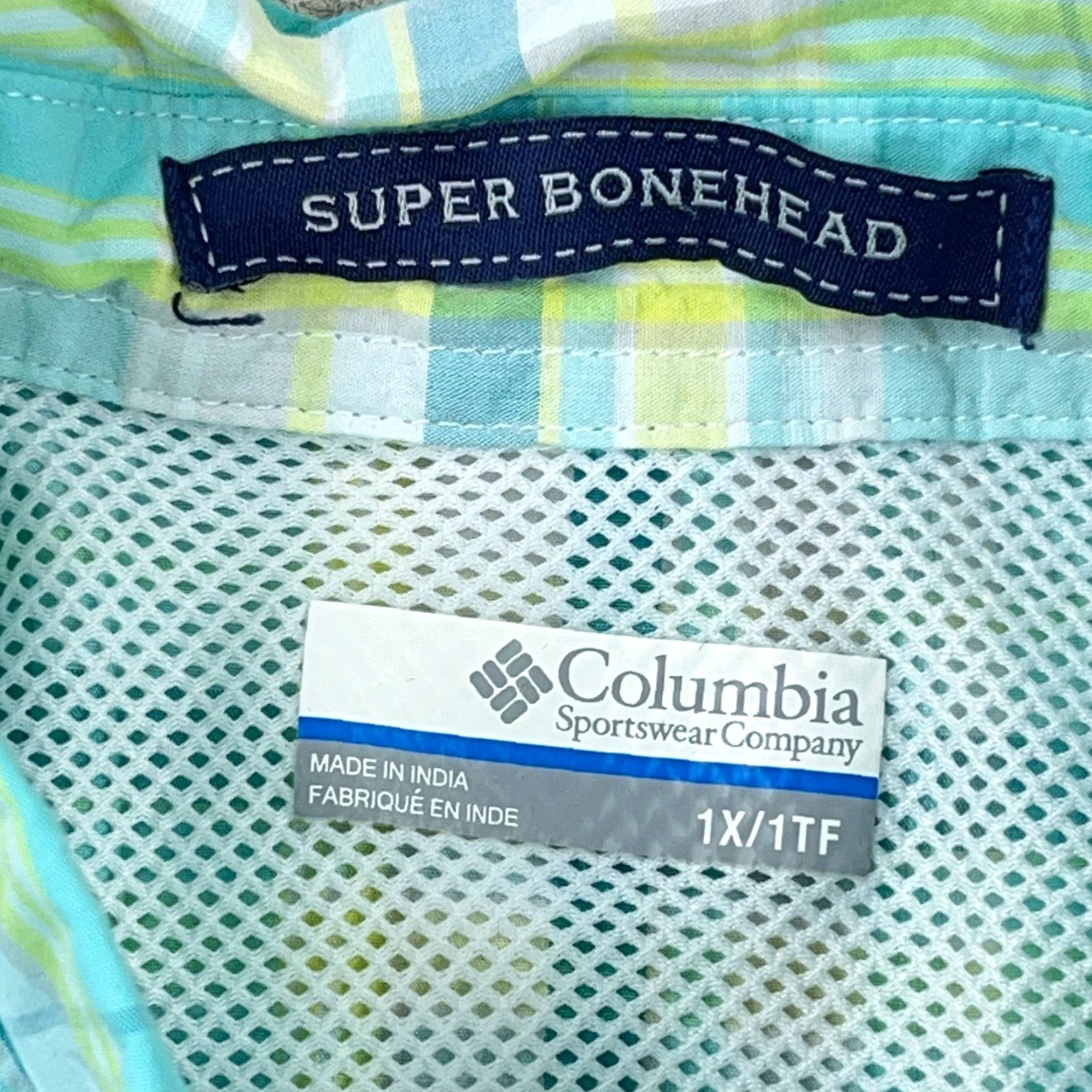 Vintage Columbia Shirt Men 1X Blue Teal Button Up Camp Classic Outdoor Fish PFG Omni-Shade Striped Size US XL / EU 56 / 4 - 3 Thumbnail