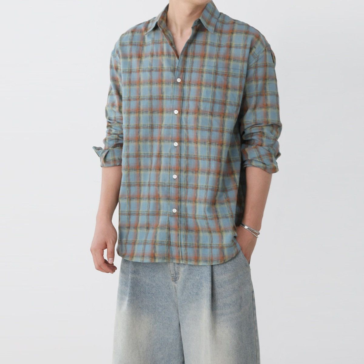 Beams Plus 2S1 Studio Loosefit Summer Check Plaid Pocket Shirt Size US M / EU 48-50 / 2 - 9 Thumbnail