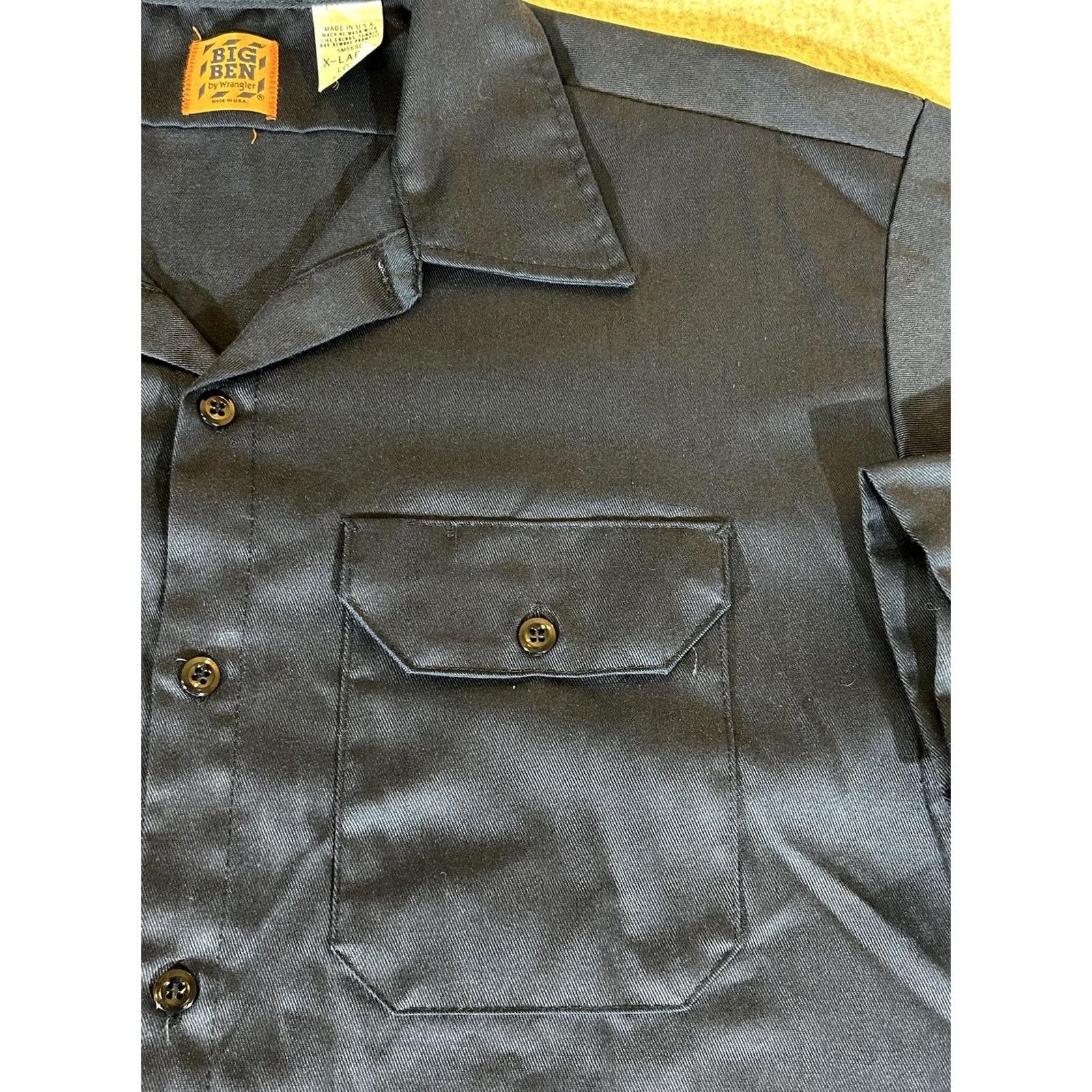 Wrangler VINTAGE Wrangler Shirt Mens XLT Blue Workwear Twill Button-Up Long Sleeve Big Ben by Wrangler Size US XL / EU 56 / 4 - 2 Thumbnail