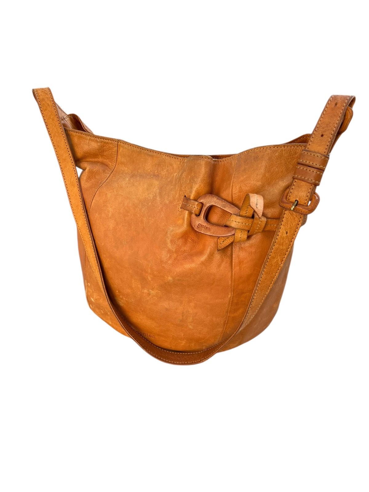 Leather Genten Japan Dirty Mud Patina Leather Bag Size ONE SIZE - 18 Thumbnail