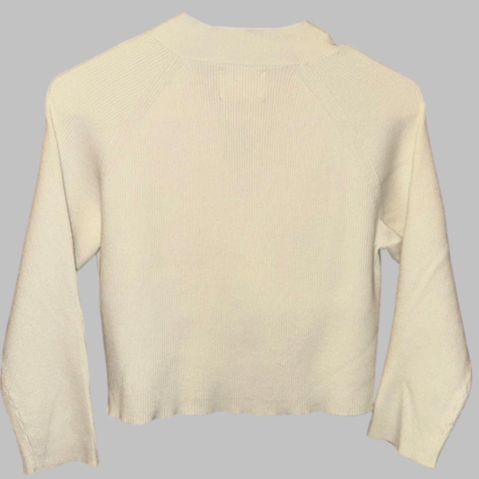 Zara Zara Girls Cream Ribbed Knit Button Cardigan Sweater 11-12 Size XL / US 12-14 / IT 48-50 - 2 Thumbnail