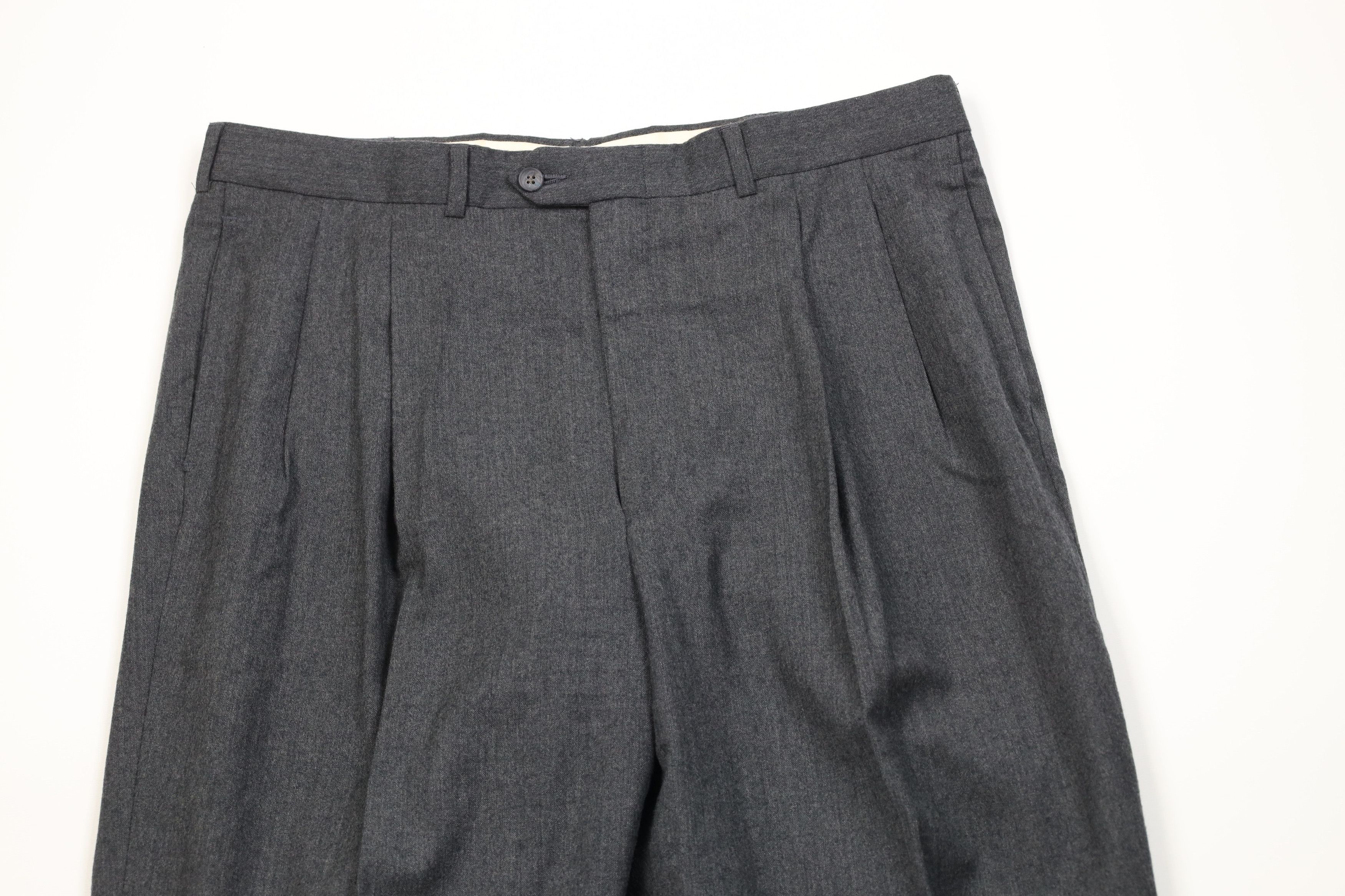 Vintage Vintage 70s Streetwear Pleated Wide Leg Chino Pants Gray USA Size US 36 / EU 52 - 2 Thumbnail