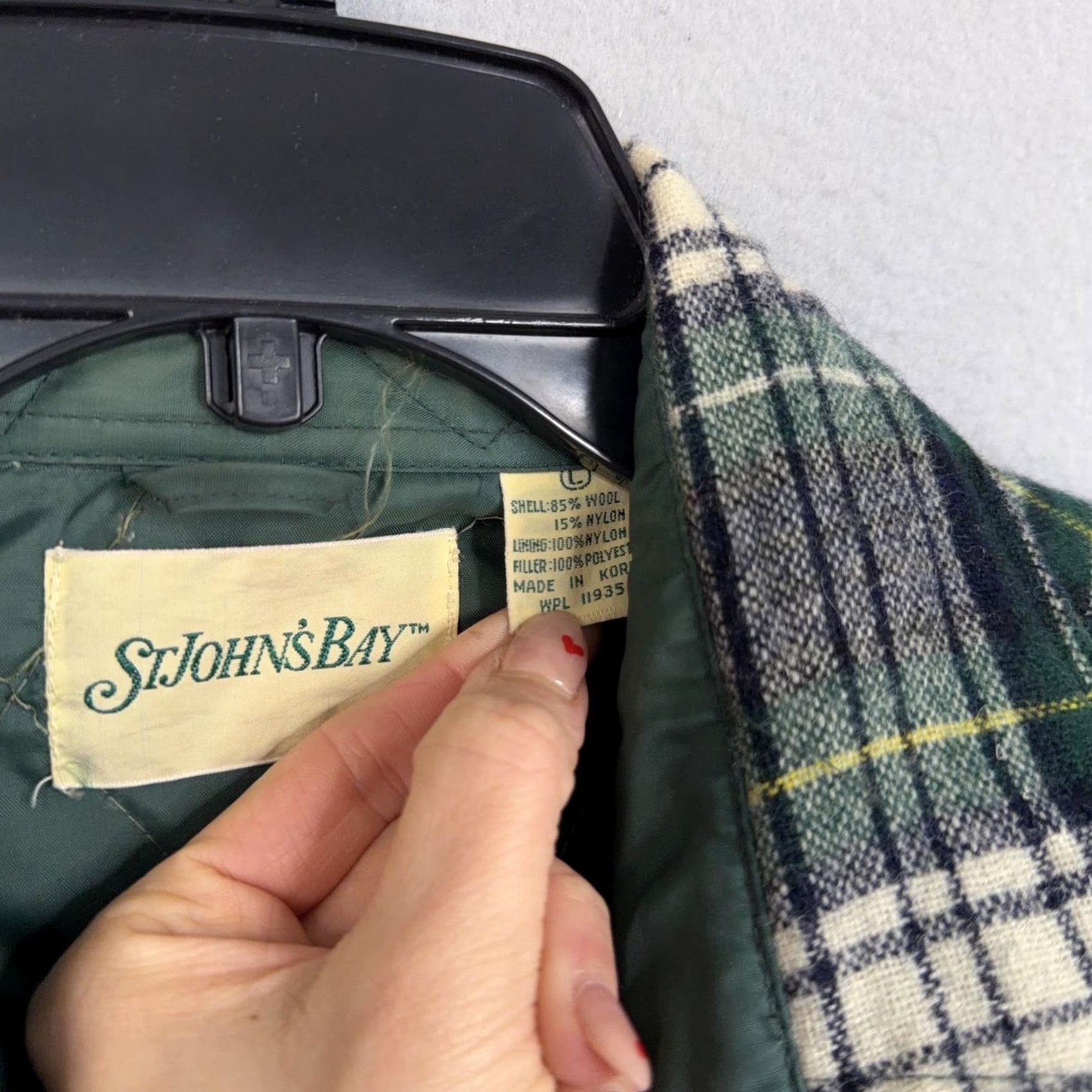 Vintage VINTAGE St. John's Bay Jacket Mens Large Green Plaid Quilted Wool Shirt Shacket Size US L / EU 52-54 / 3 - 4 Thumbnail