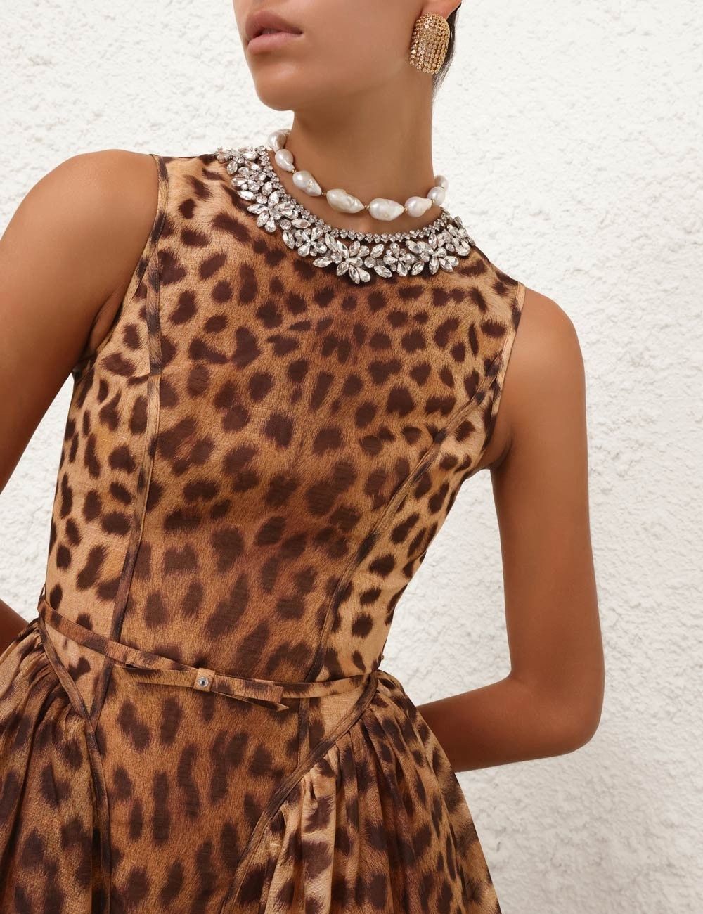 Zimmermann oc11z0925 Crush Panelled Midi Dress in Leopard Size M / US 6-8 / IT 42-44 - 7 Thumbnail