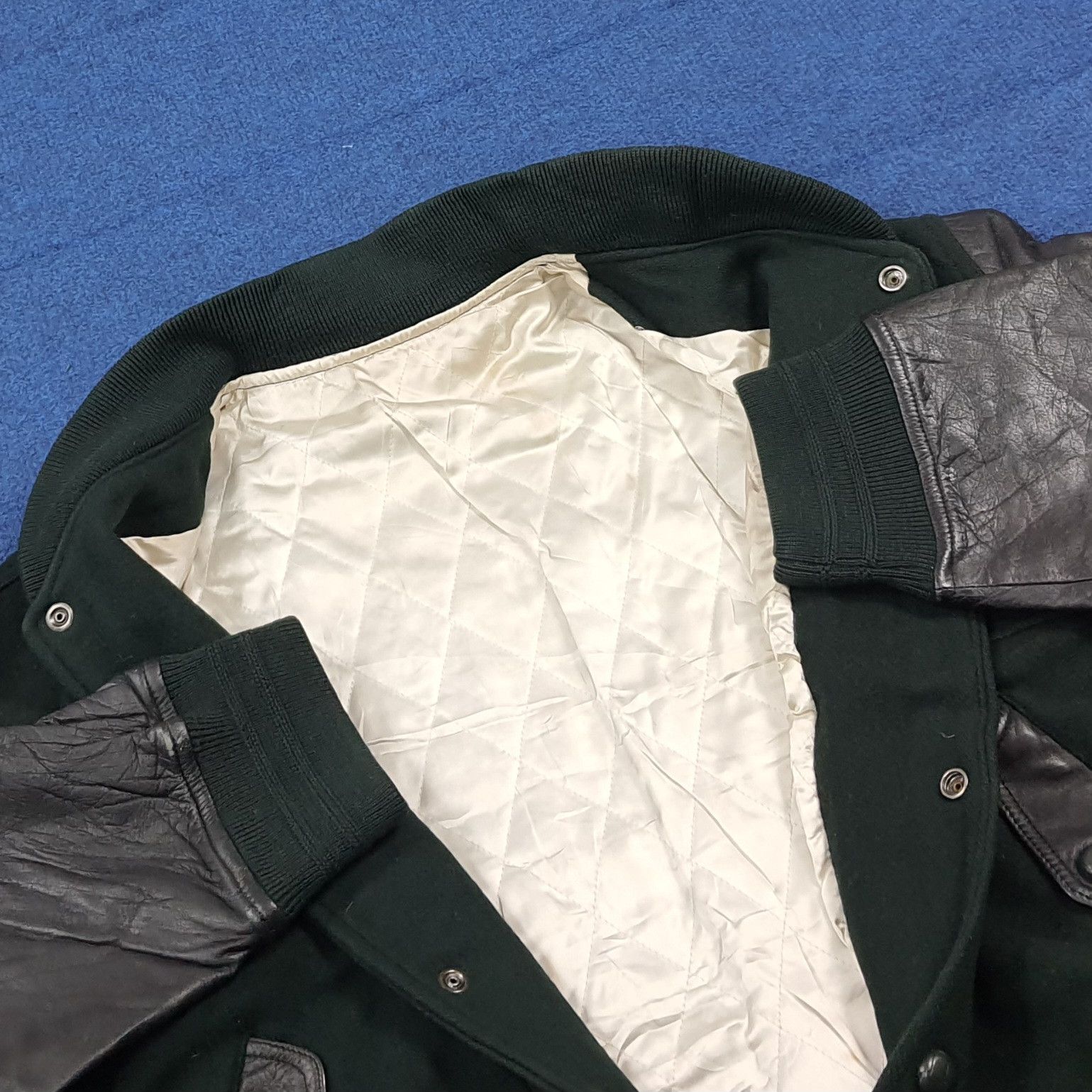 Japanese Brand Vintage 80s Pazzo Club Varsity Wool Leather Bomber C287N16 Size US L / EU 52-54 / 3 - 7 Thumbnail